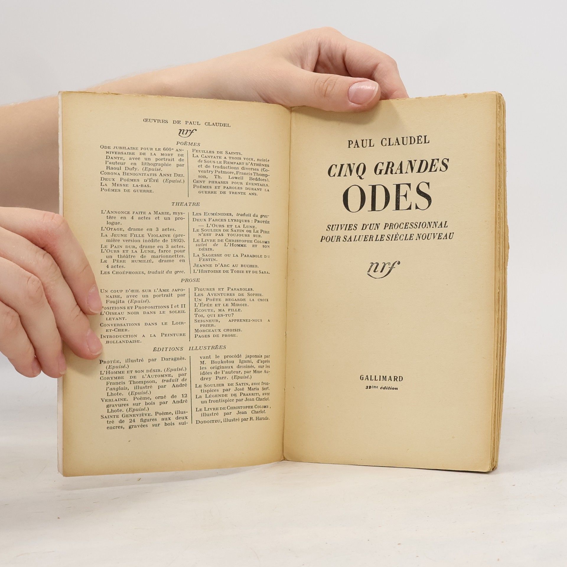 Paul Claudel Cinq Grandes Odes