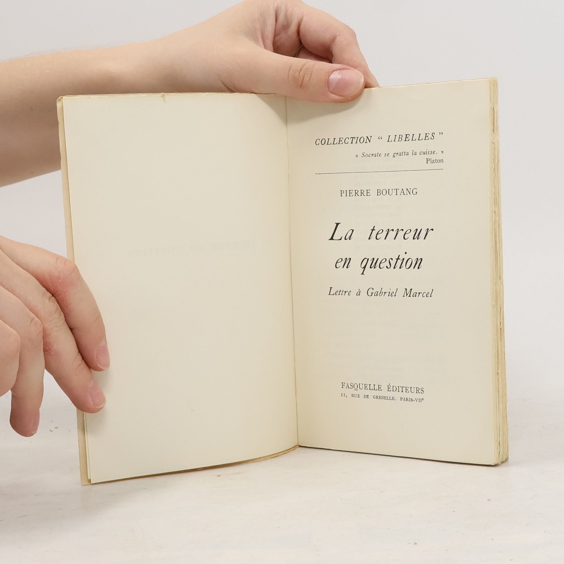 Pierre Boutang La terreur en question