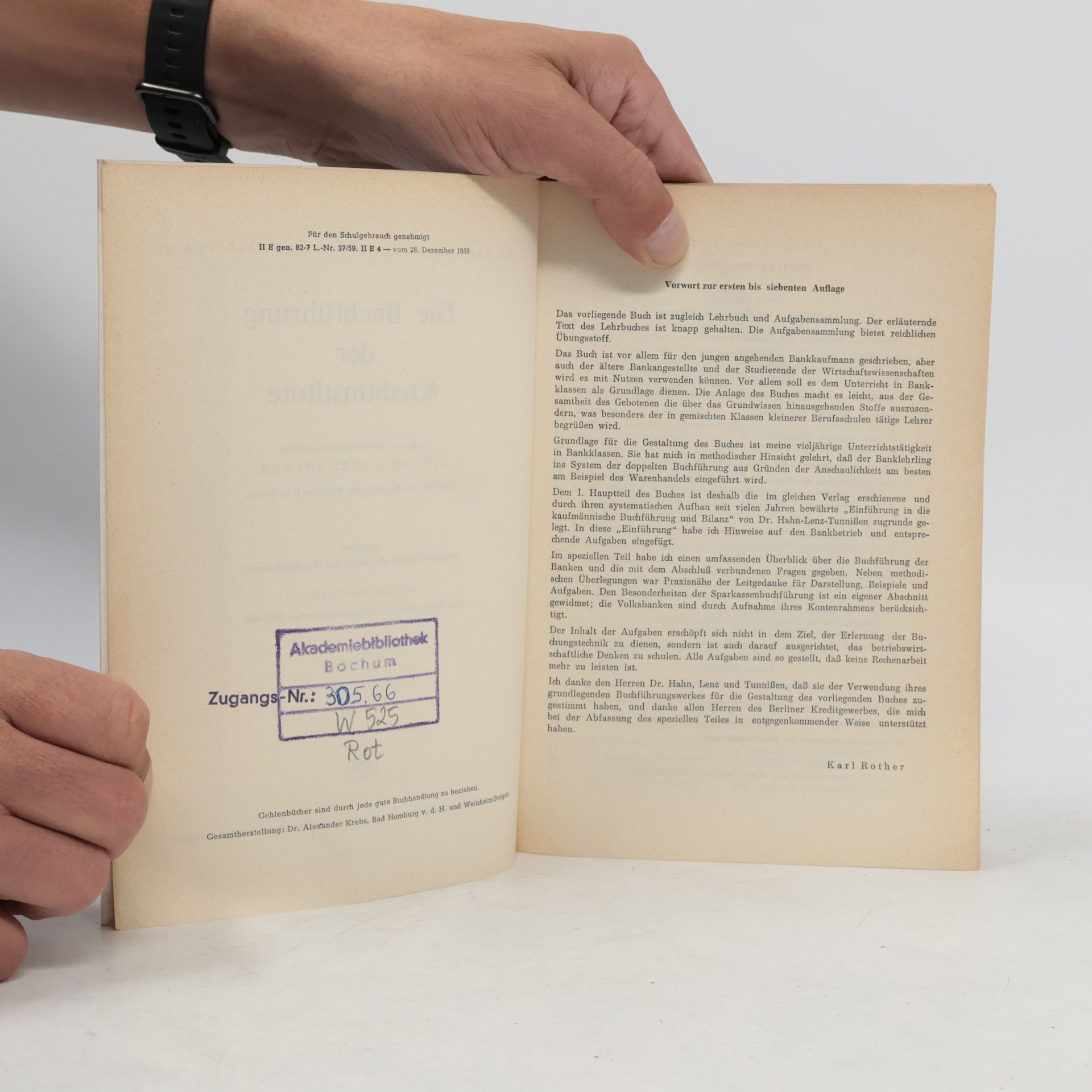 Karl Rother Die Buchführung der Kreditinstitute