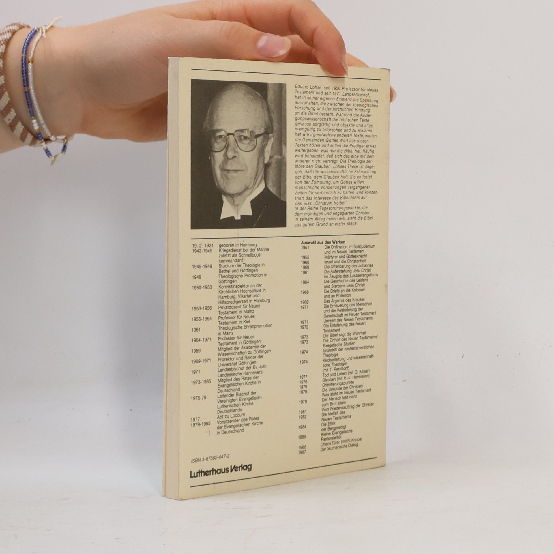 Eduard Lohse top - 1: Tagesordnungspunkt Bibel