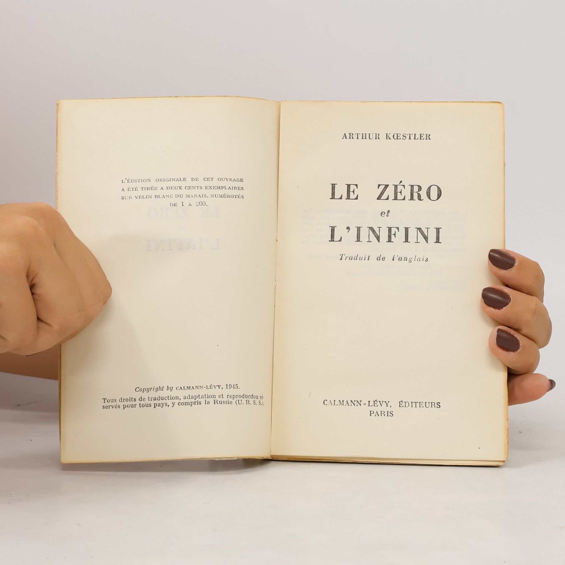 Arthur Koestler Le zéro et l'infini