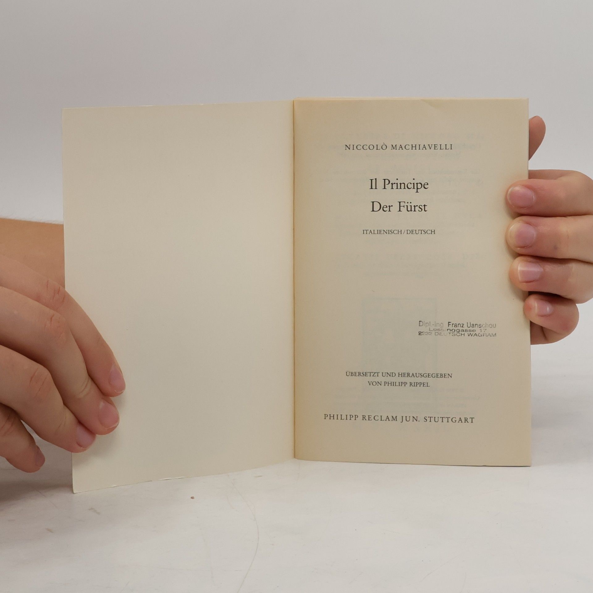 Niccolò Machiavelli Il Principe. Der Fürst