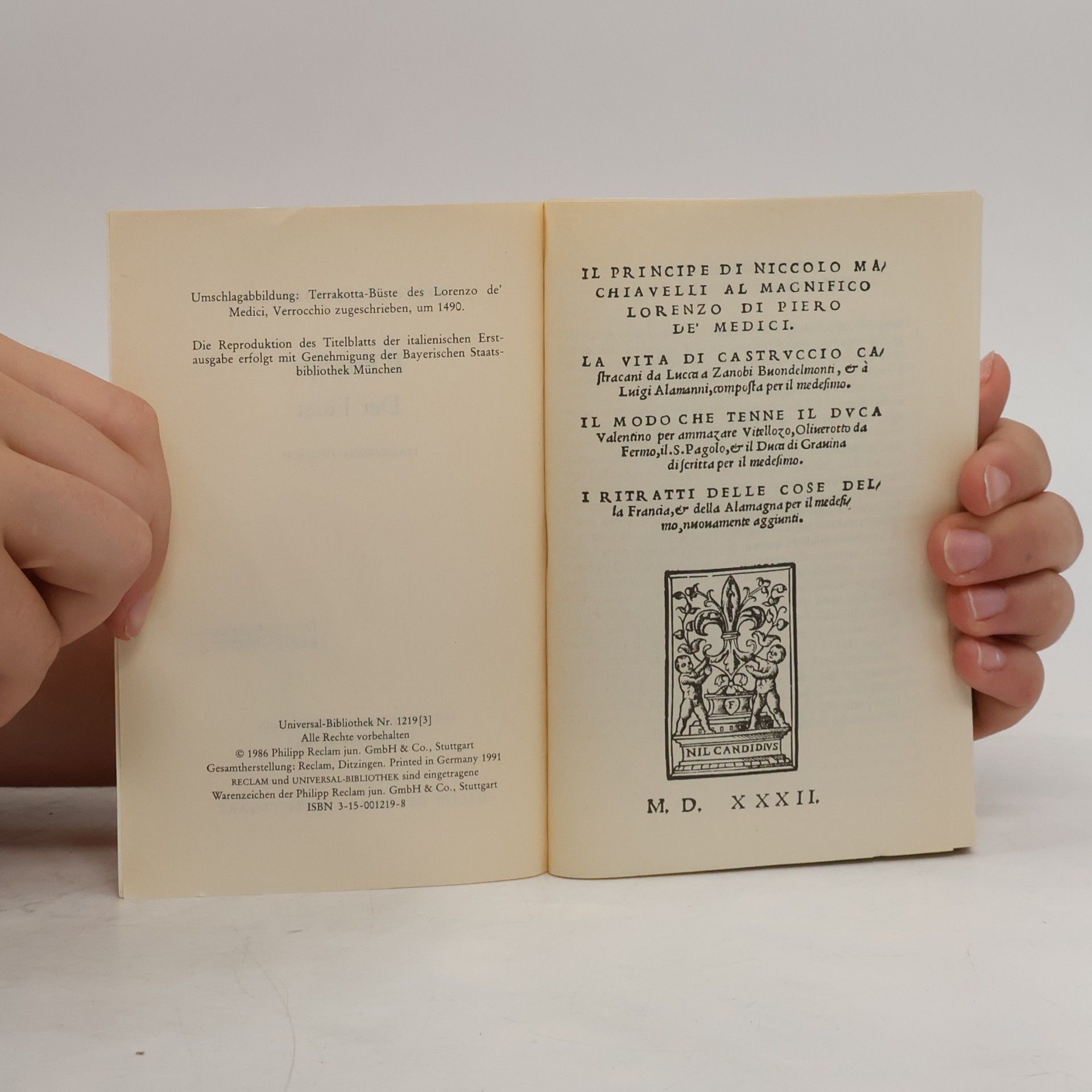 Niccolò Machiavelli Il Principe. Der Fürst