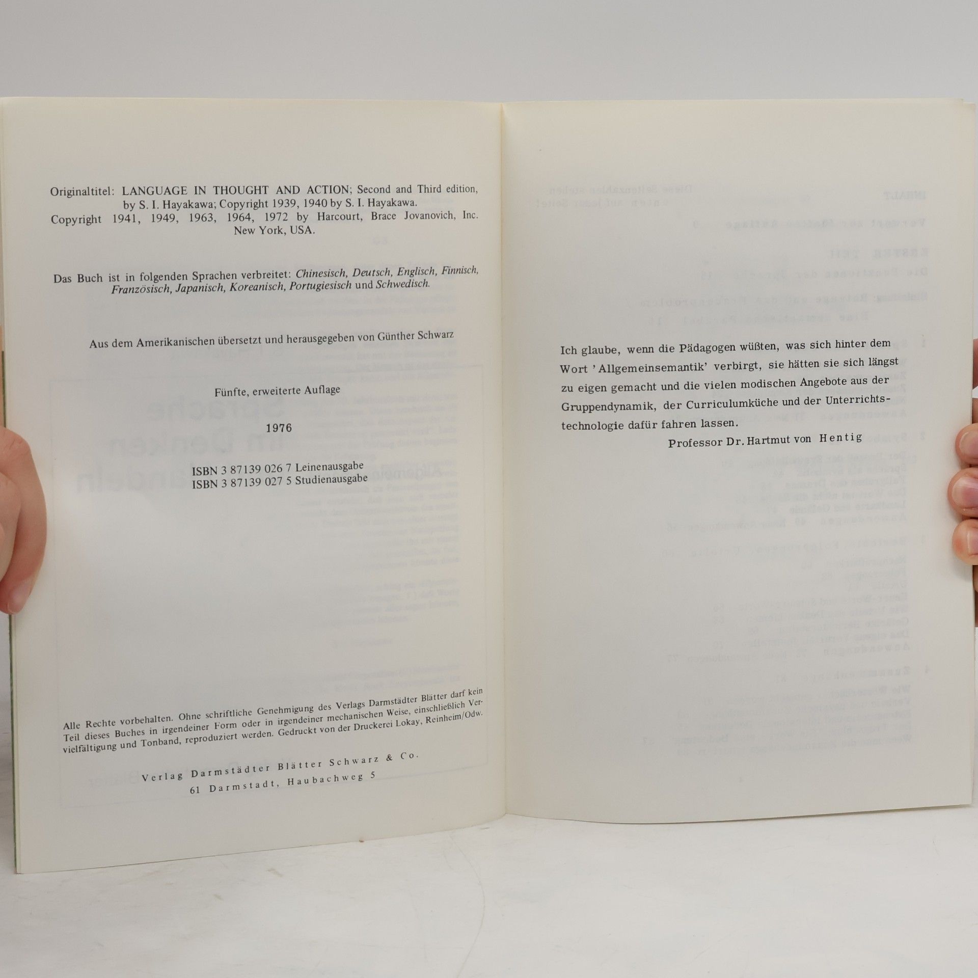 S. I. Hayakawa Sprache im Denken und Handeln