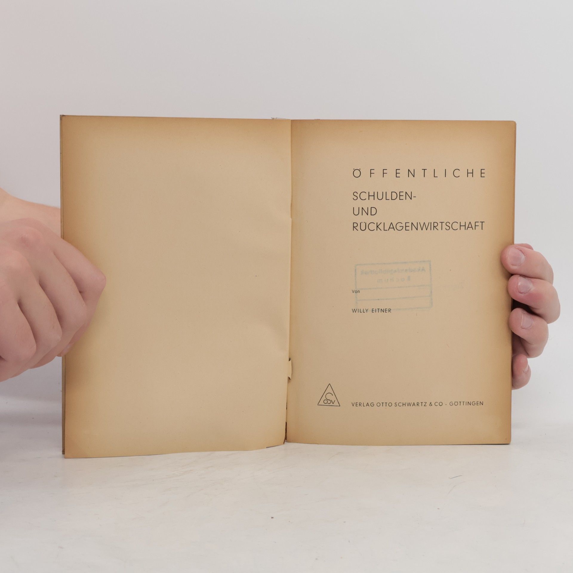 Willy Eitner Öffentliche - Schulden- und Rücklagenwirtschaft