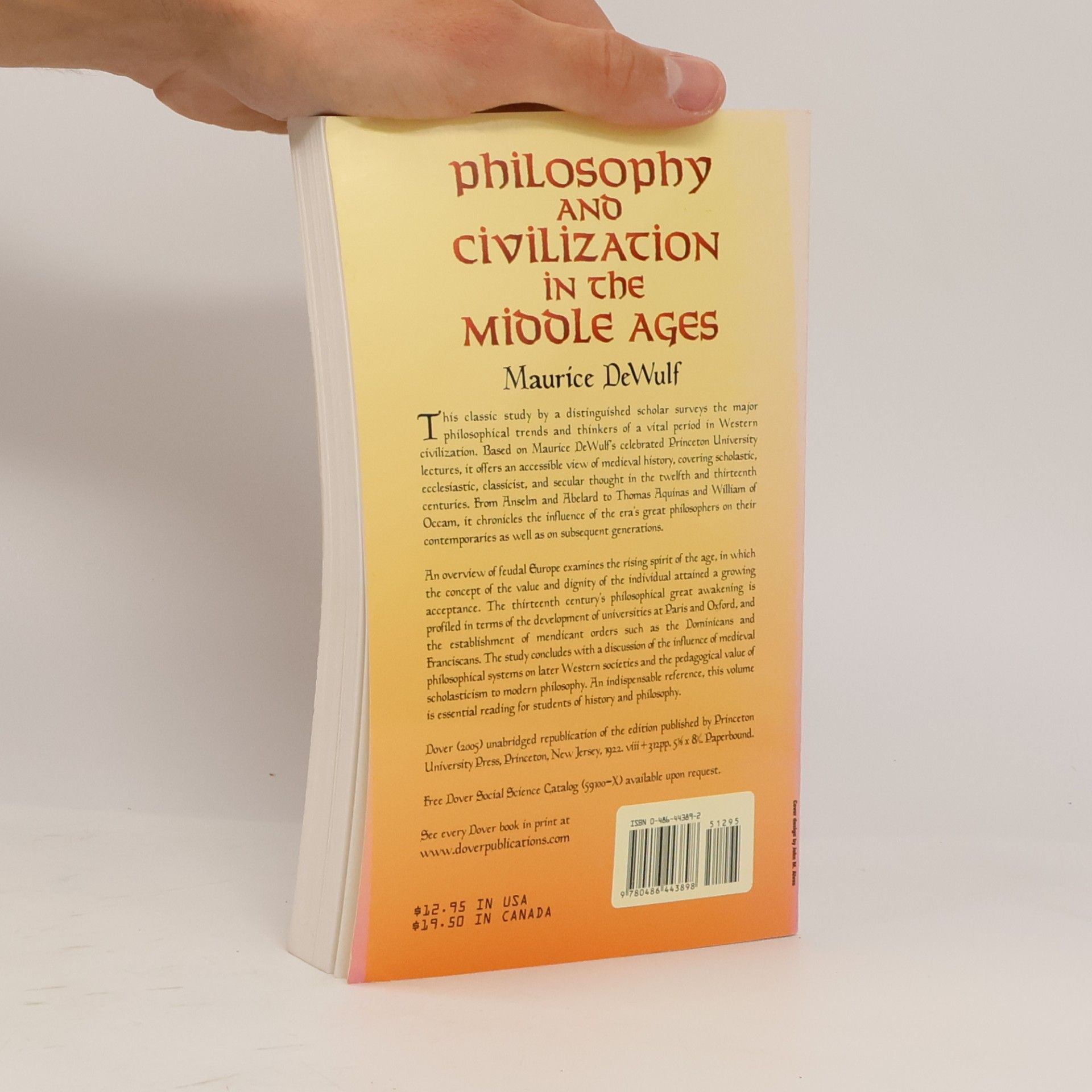 Maurice De Wulf Philosophy and civilization in the middle ages
