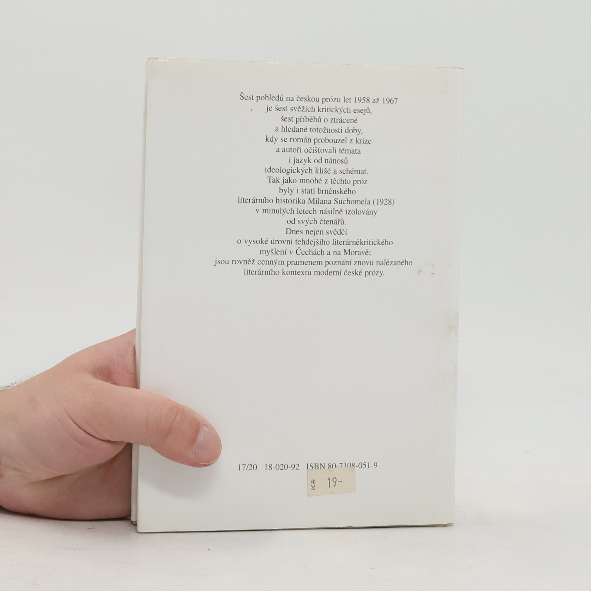 Milan Suchomel Literatura z času krize : šest pohledů na českou prózu 1957-1967