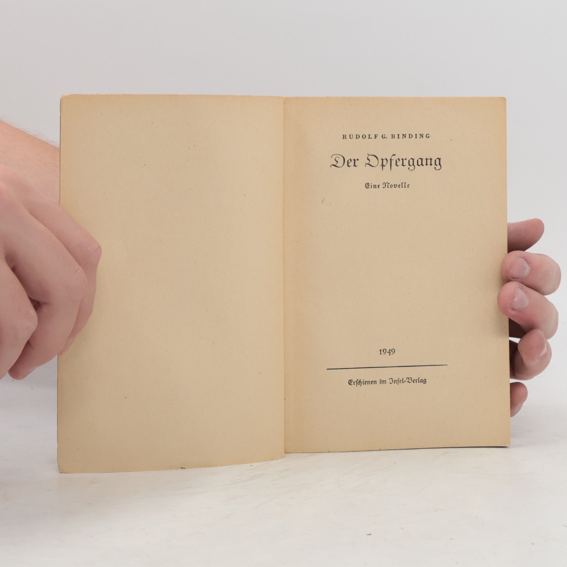 Rudolf G. Binding Der Opfergang