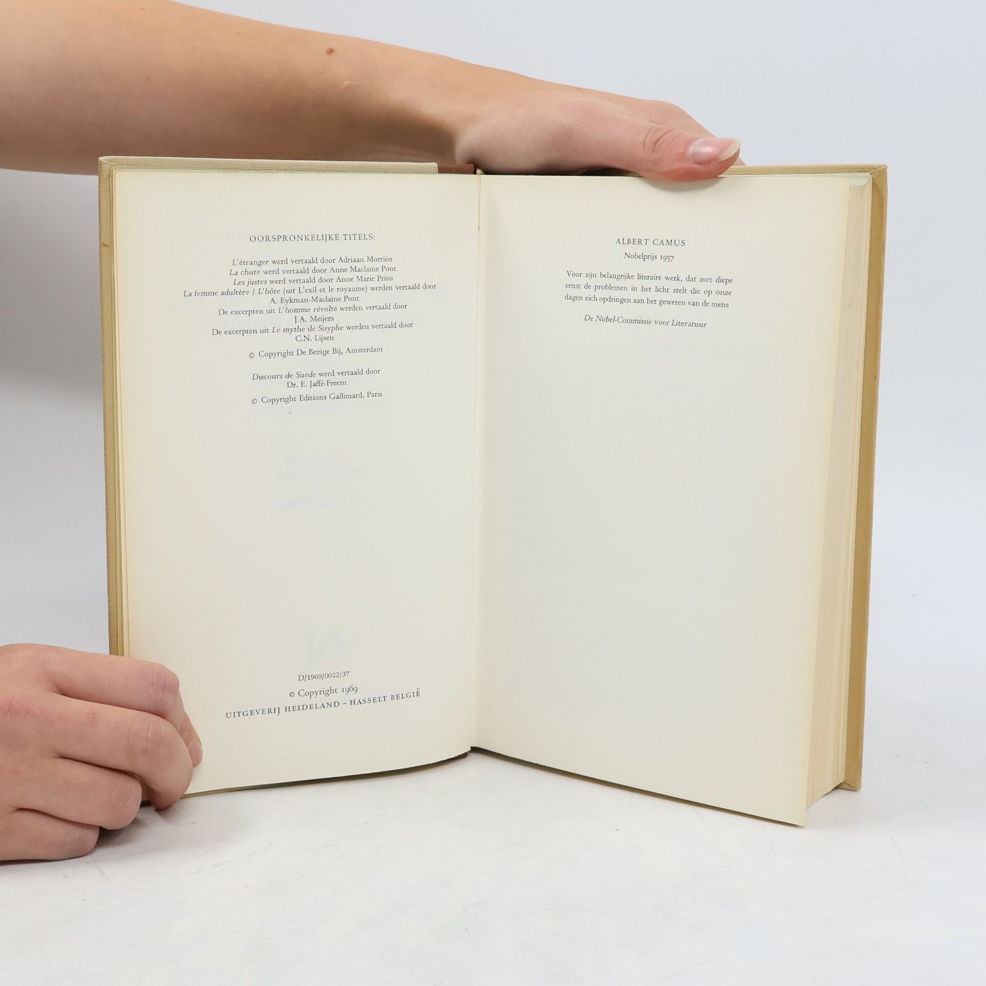 Albert Camus Pantheon der Nobelprijswinnaars Literatuur