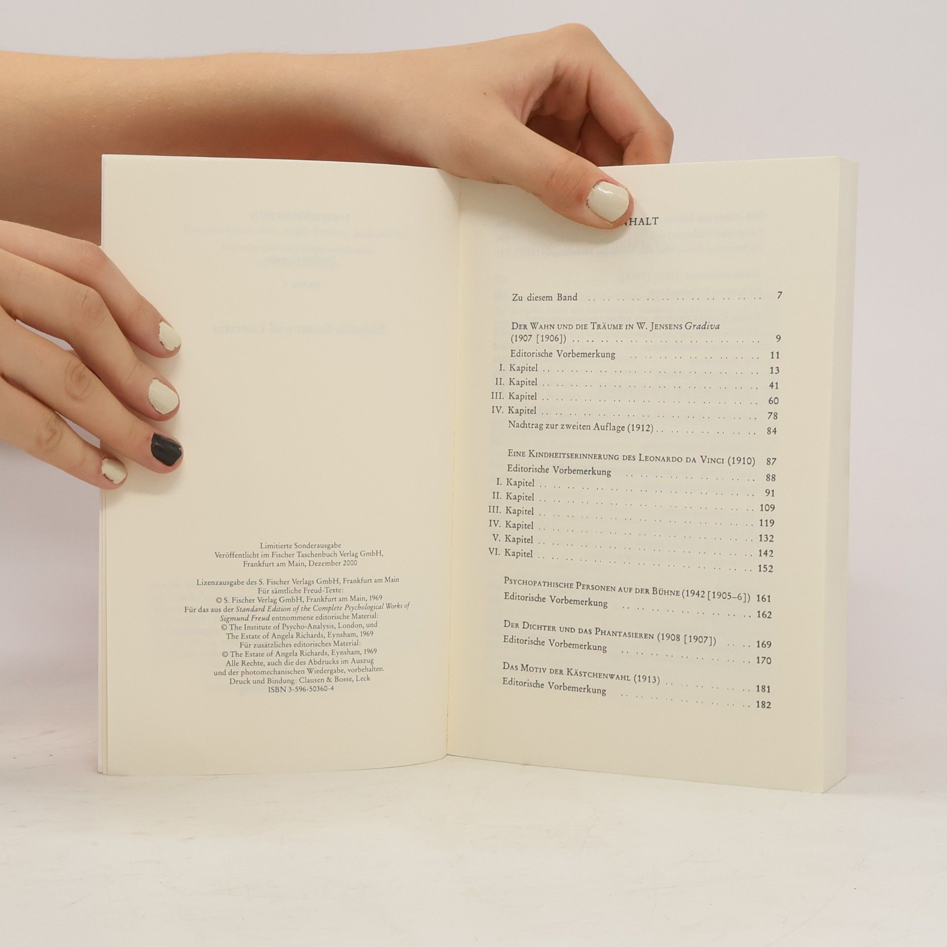 Sigmund Freud Bildende Kunst und Literatur X.