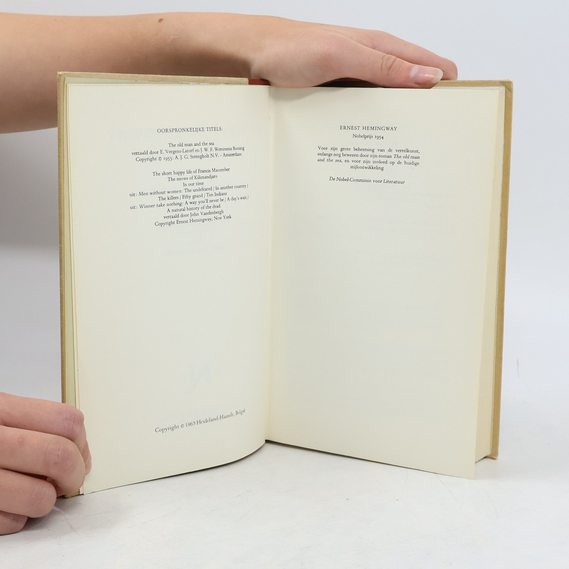 Ernest Hemingway Pantheon der Winnaars van de Nobelprijs voor Literatuur