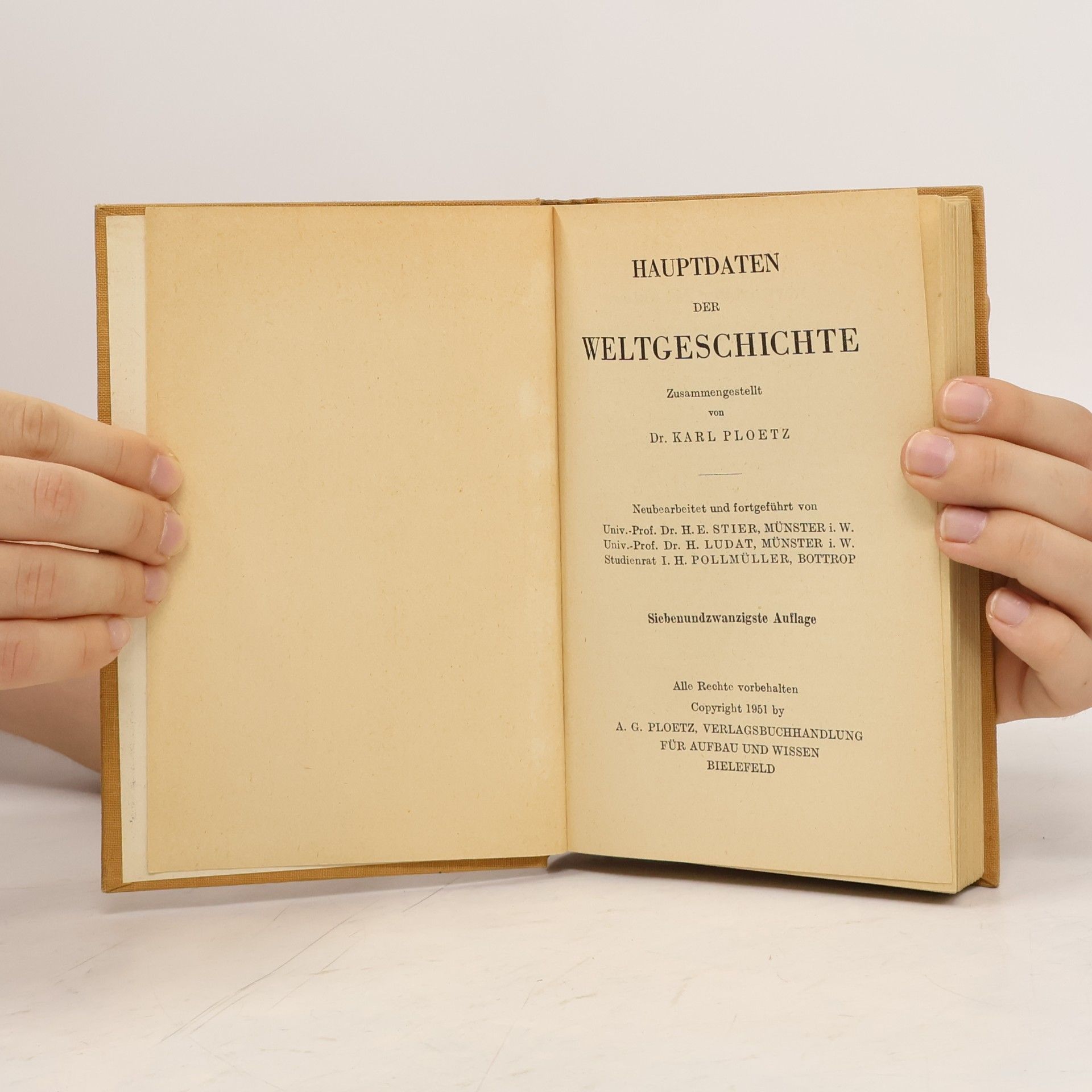 Karl Ploetz Hauptdaten der Weltgeschichte