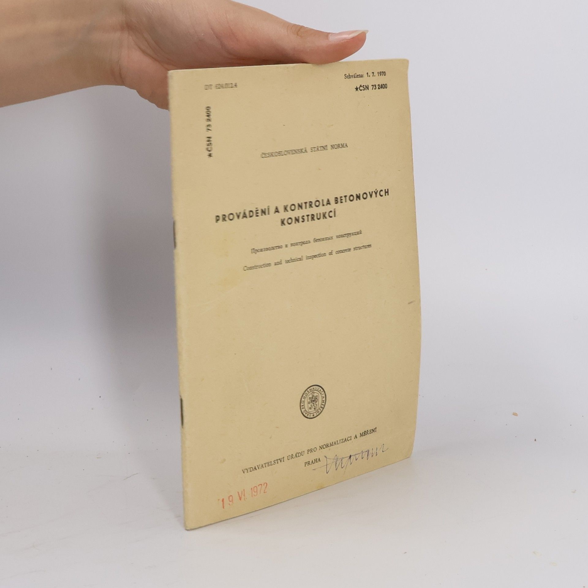 Various authors Provádění a kontrola betonových konstrukcí
