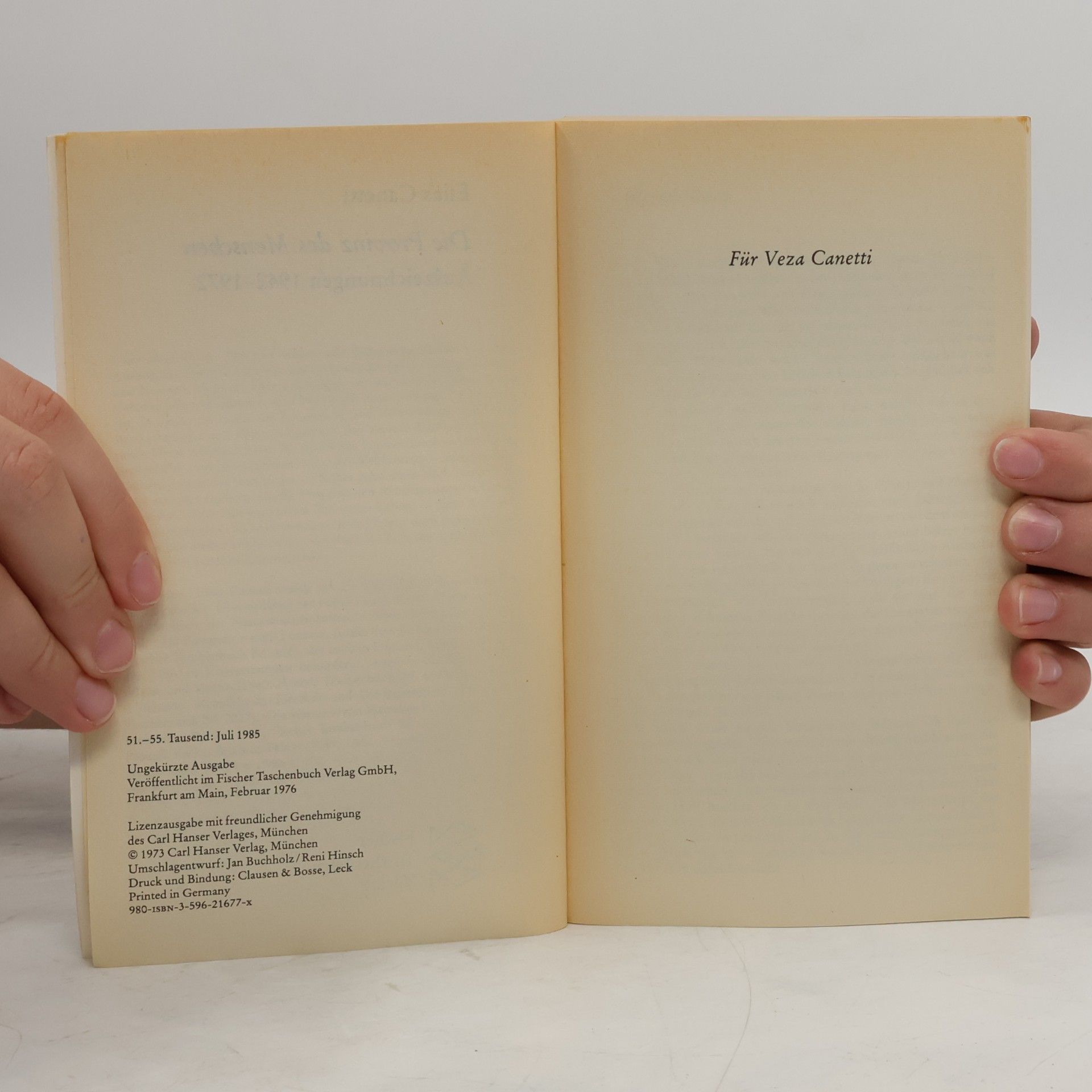 Elias Canetti Die Provinz des Menschen. Aufzeichnungen 1942-1972