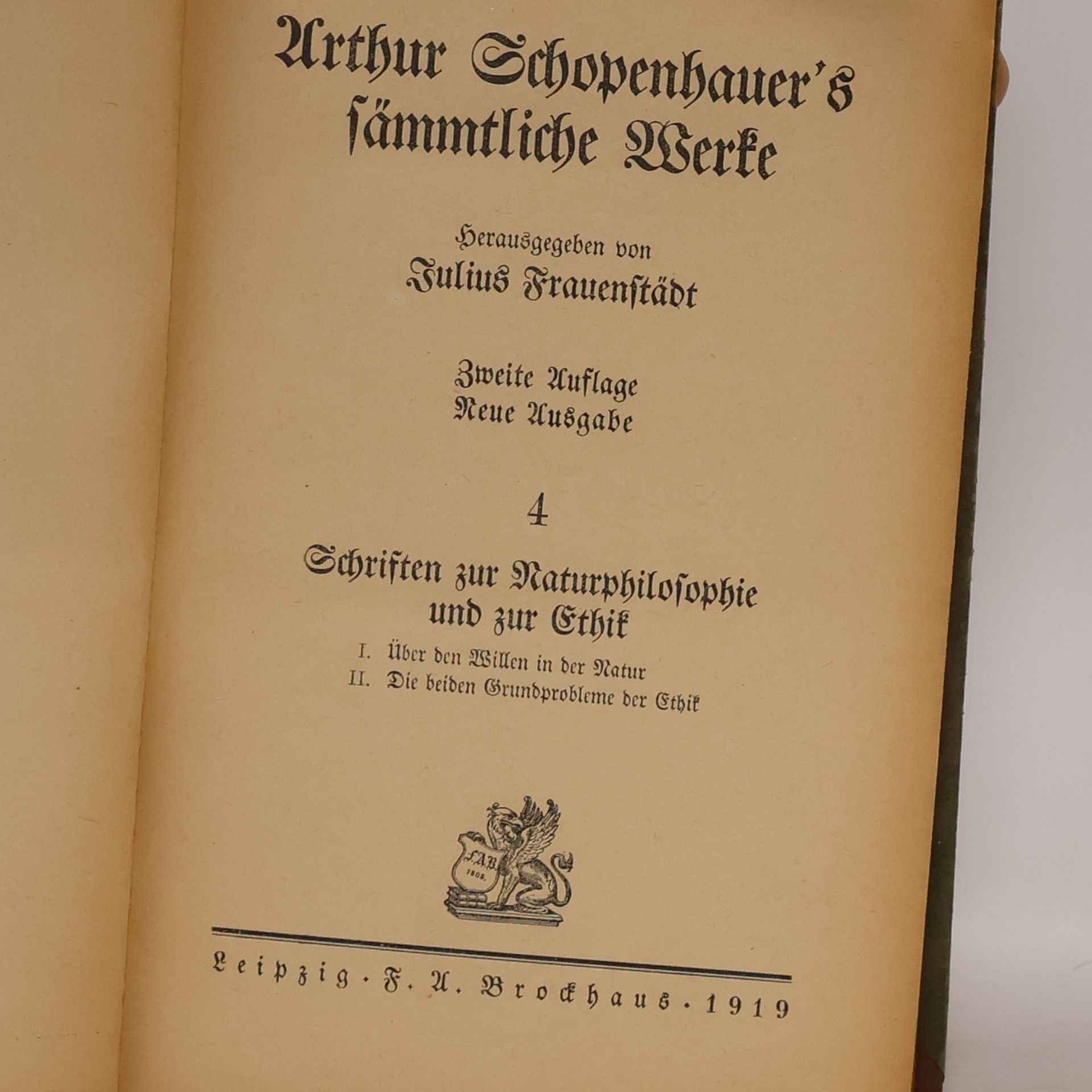 Arthur Schopenhauer Sämmtliche Werke IV.