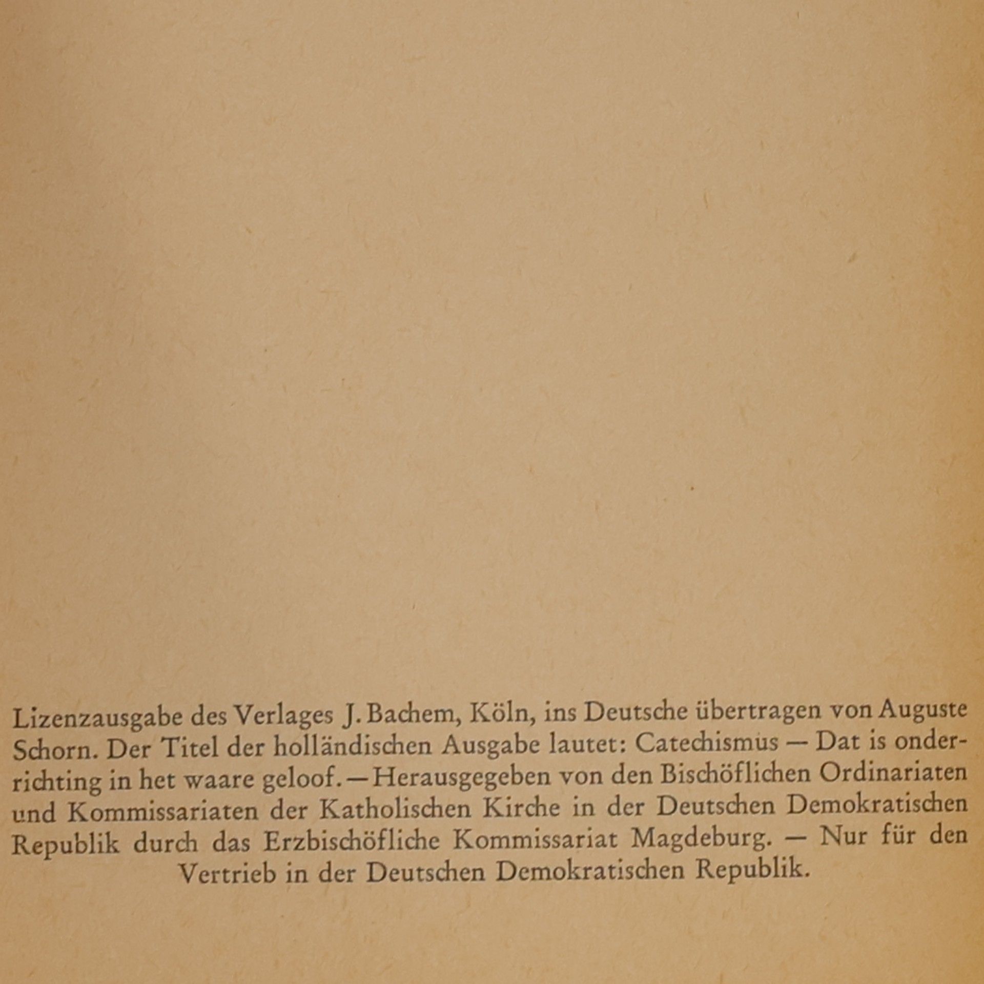 Frederik van der Meer Katechese