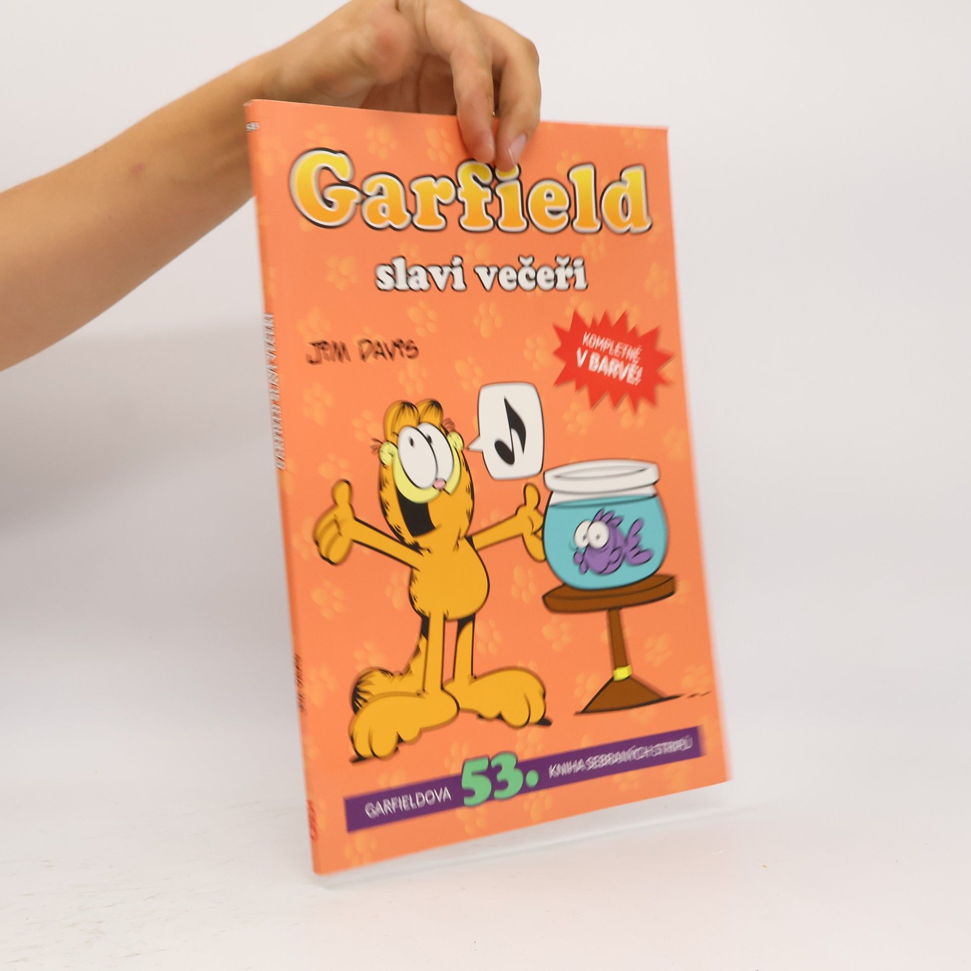 Jim Davis Garfield slaví večeři
