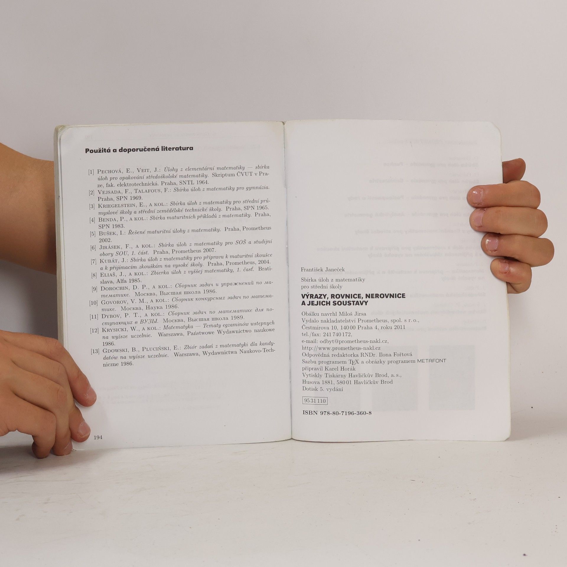 František Janeček Sbírka úloh z matematiky pro střední školy