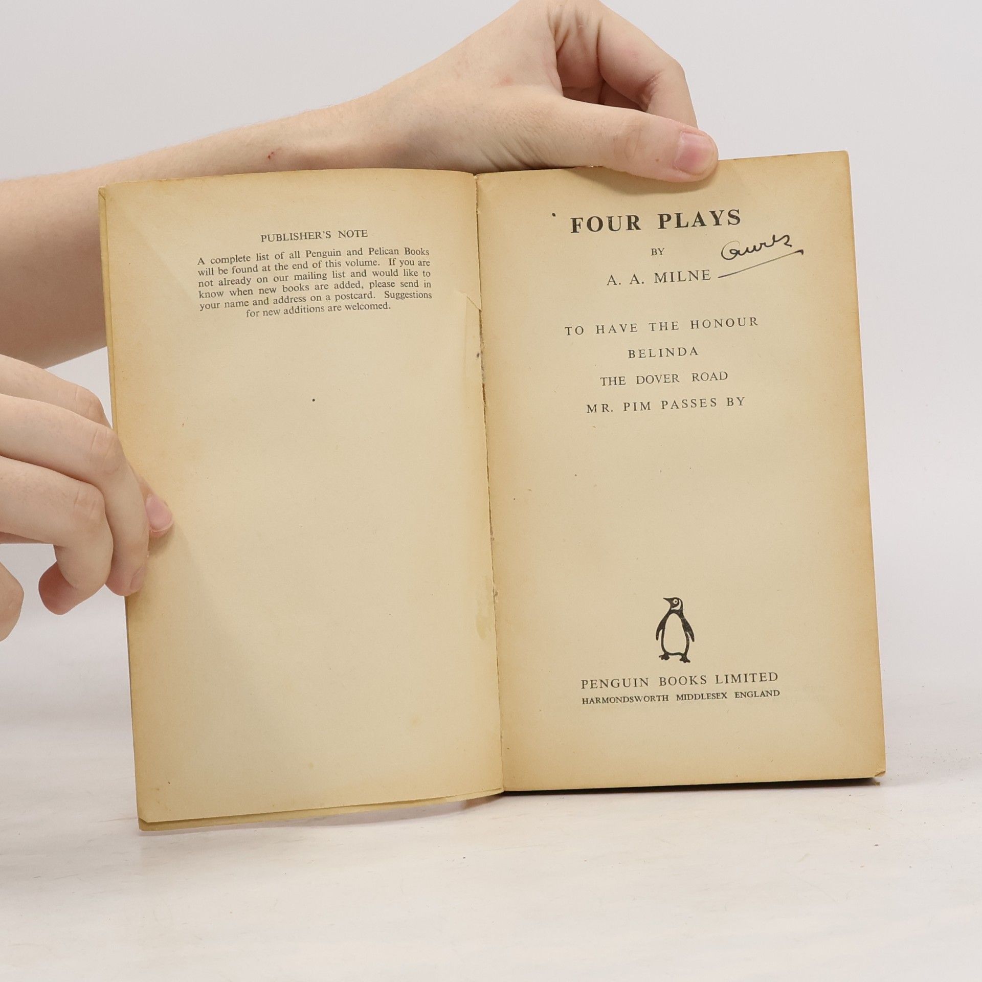 Alan Alexander Milne Four Plays