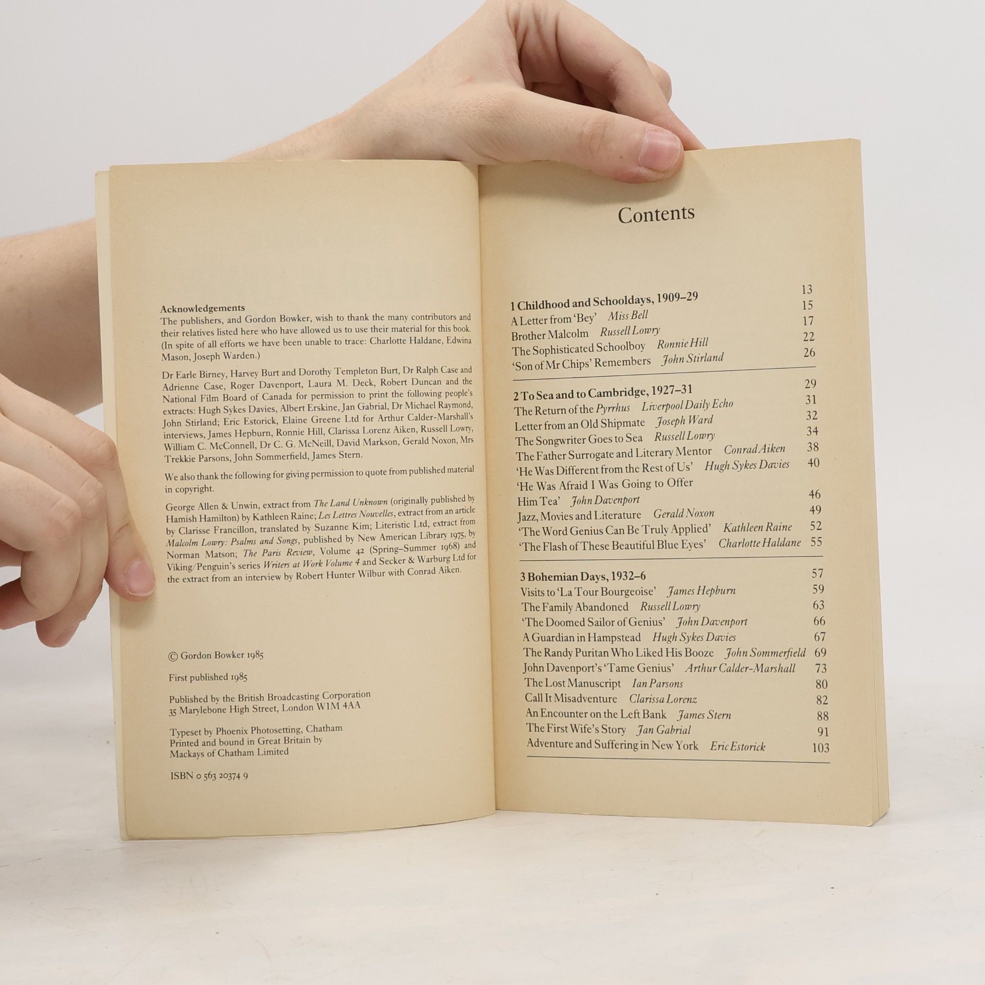 Gordon Bowker Ariel Books: Malcolm Lowry Remembered