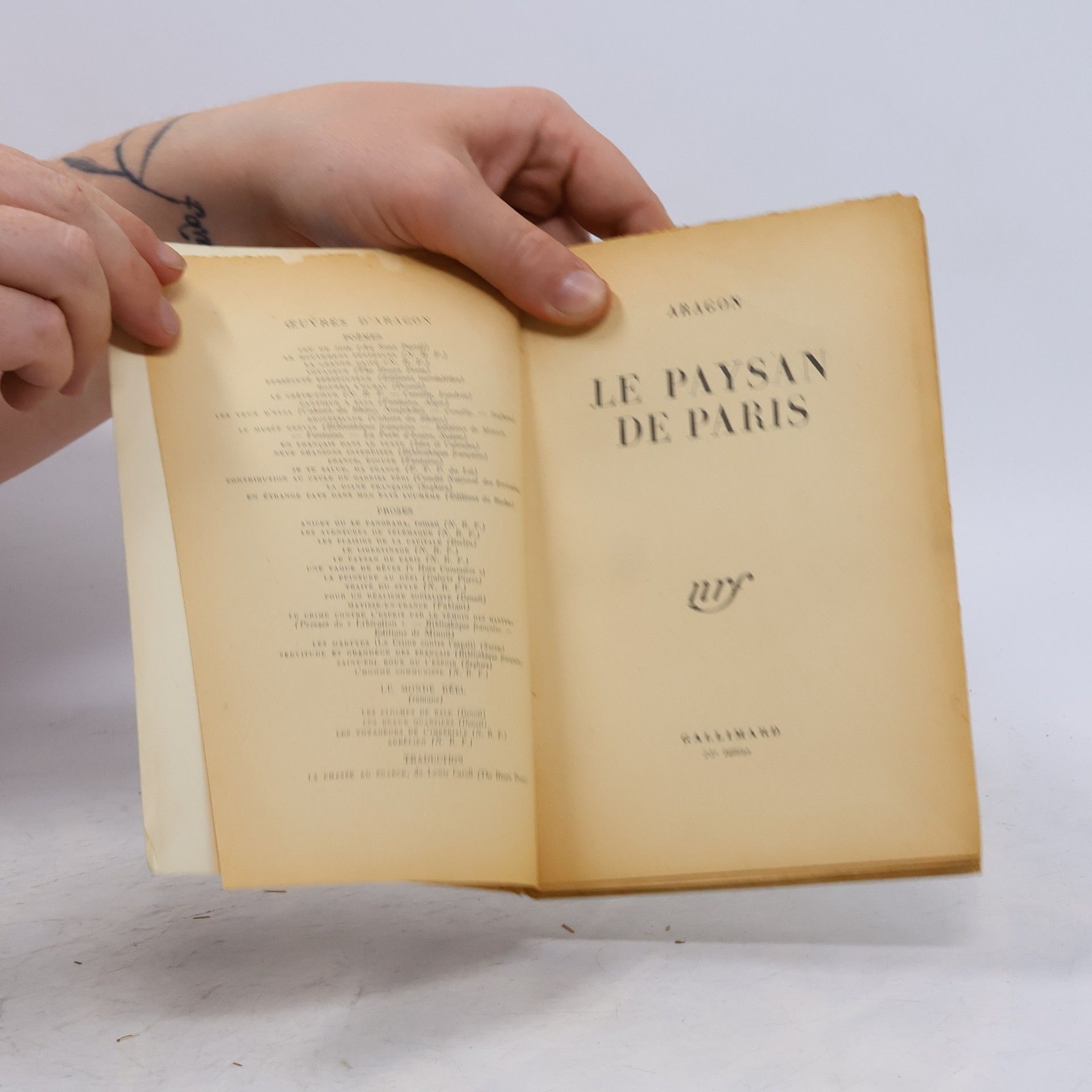 Aragon Le Paysan de Paris