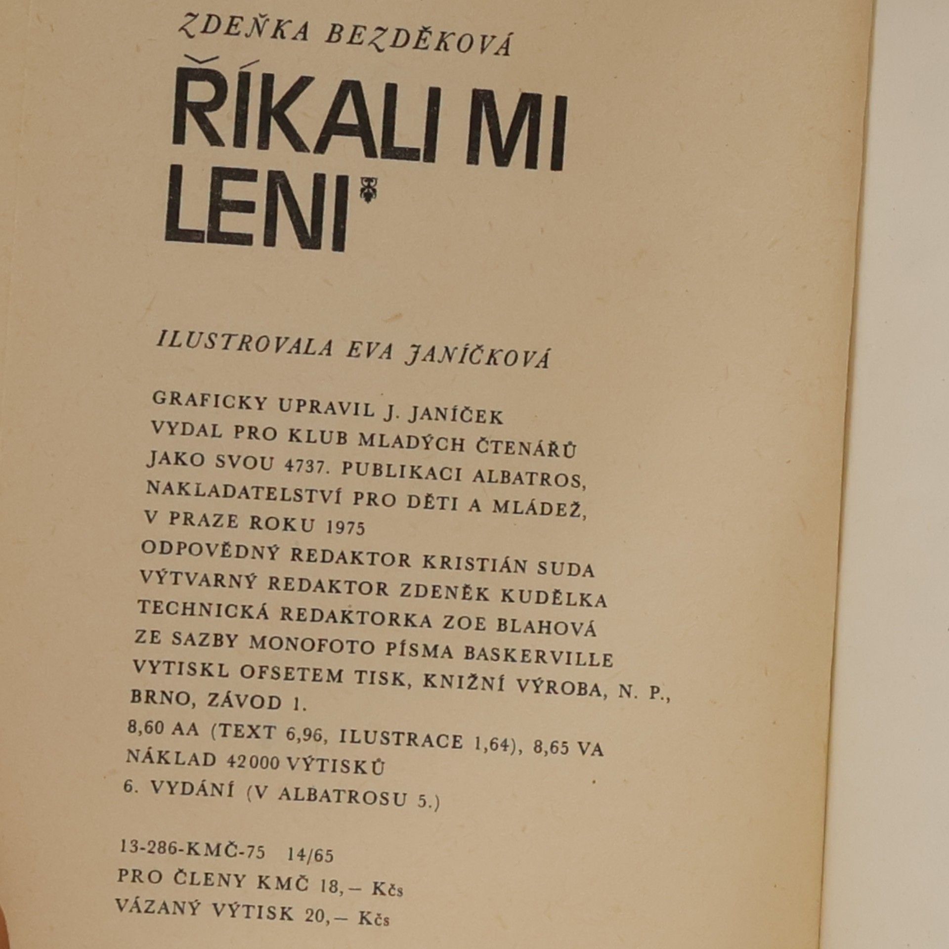 Zdeňka Bezděková Říkali mi Leni