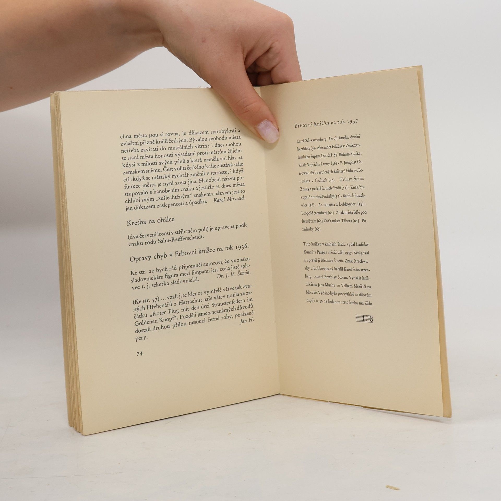 Various authors Erbovní knížka na rok 1937
