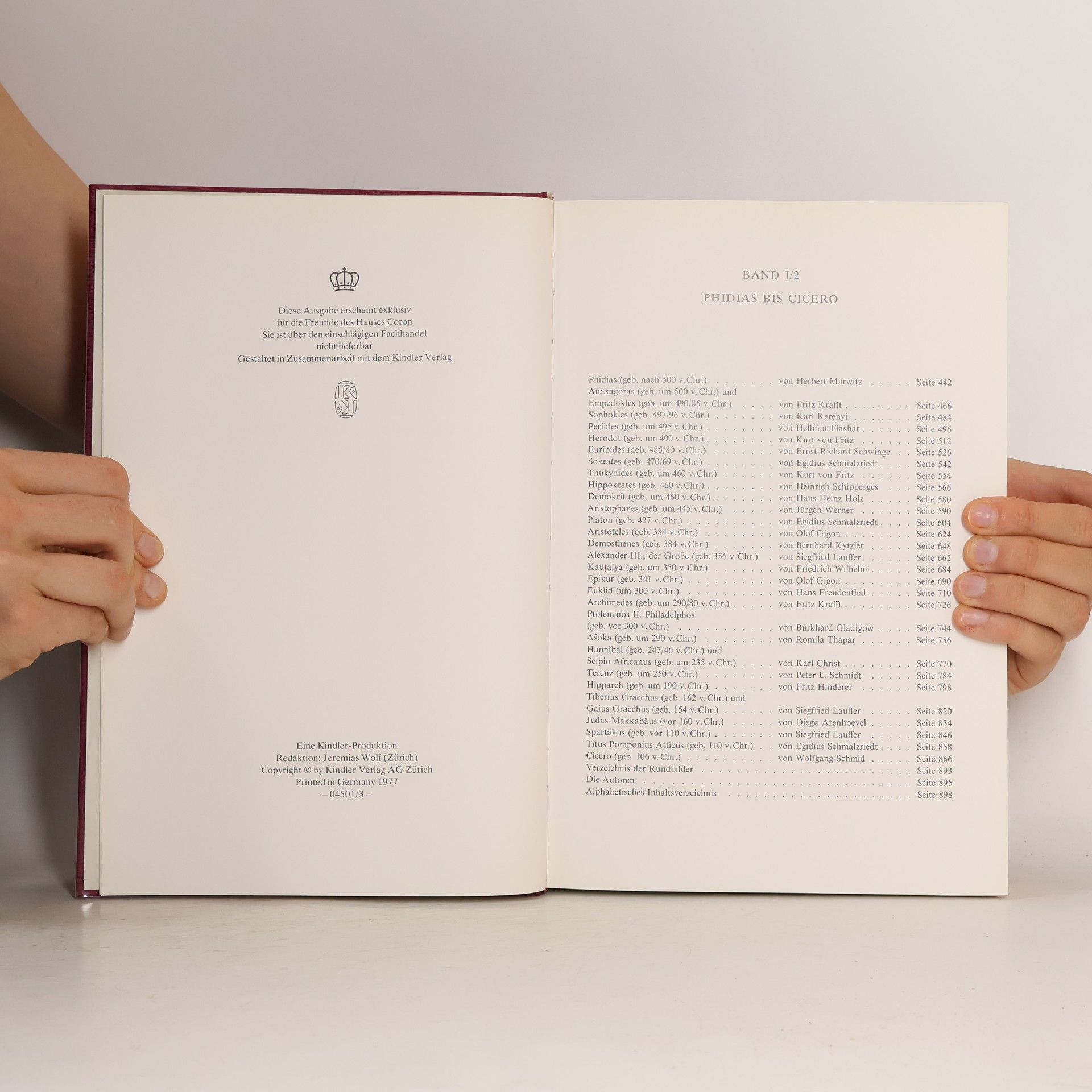 Autorenkollektiv Die Grossen Band I/2. Phidias bis Cicero