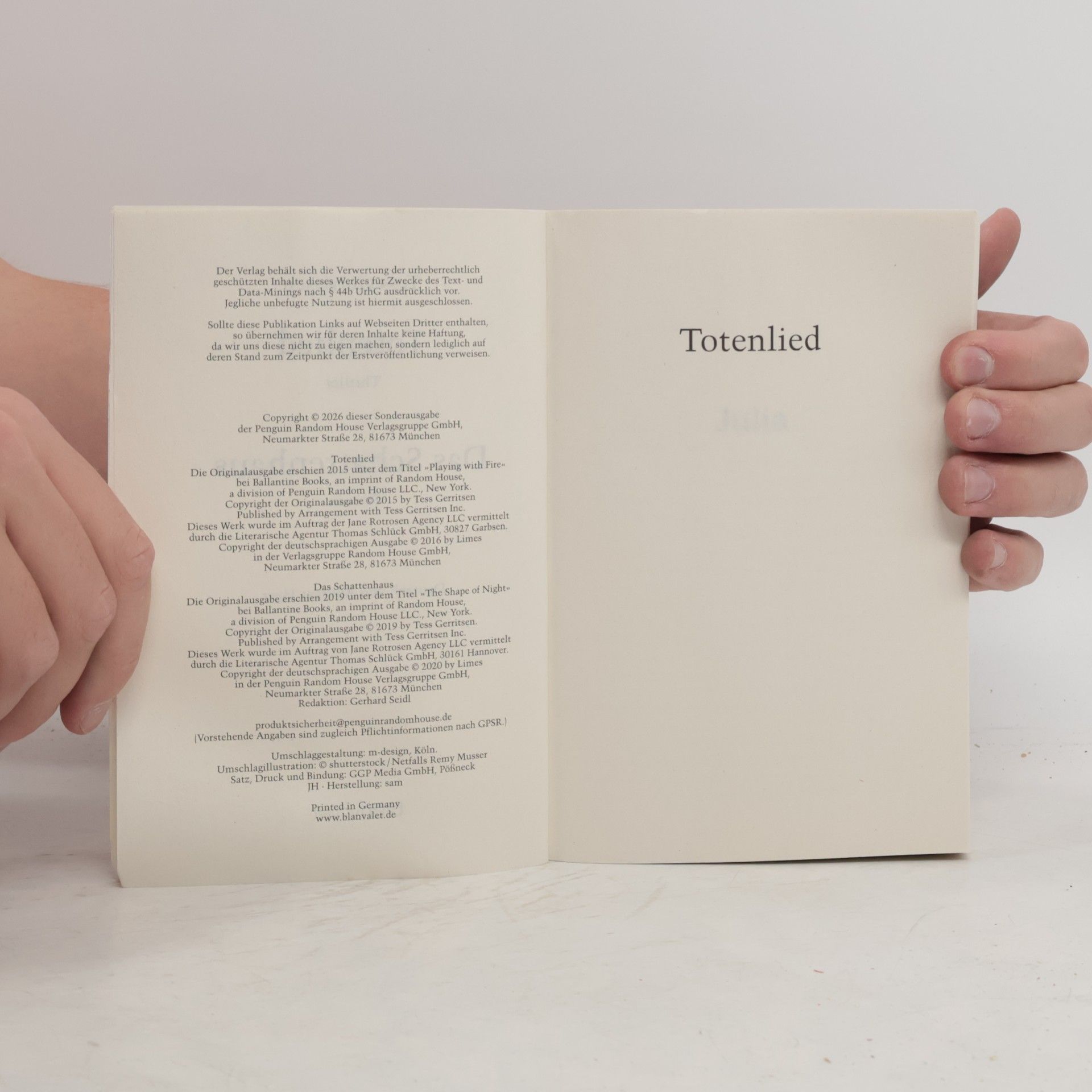 Tess Gerritsen Totenlied Das Schattenhaus