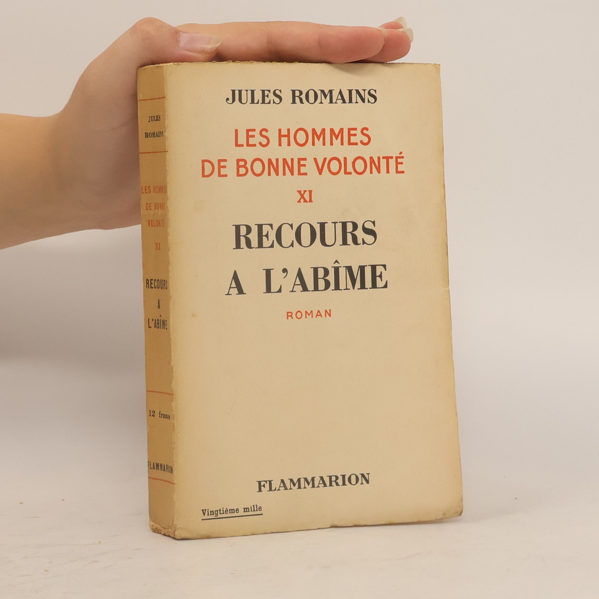 Jules Romains  Les Hommes de bonne volonté XII.  Recours à l'abîme