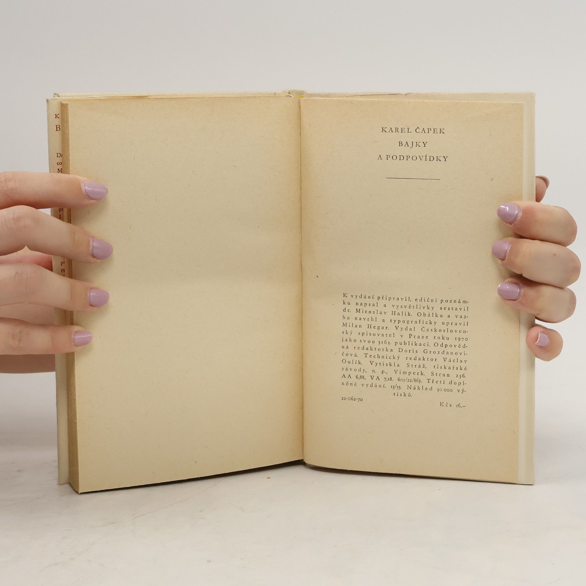 Karel Čapek Bajky a podpovídky