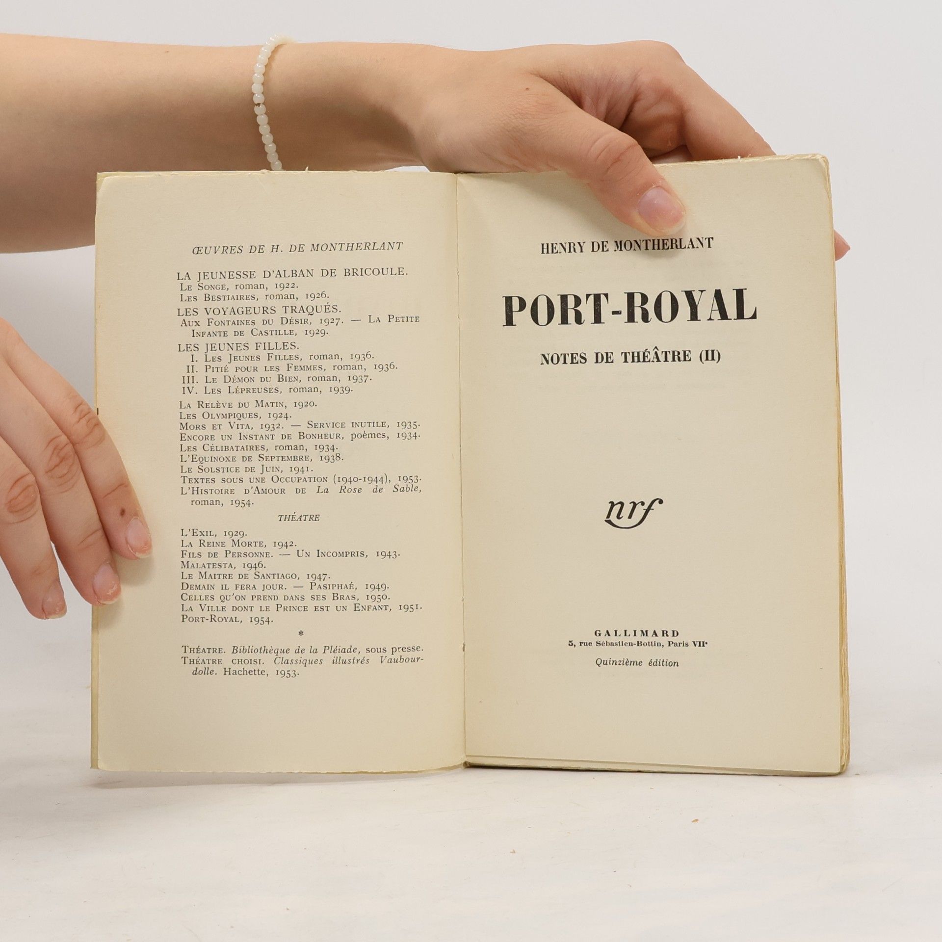 Henry de Montherlant Porte-Royal