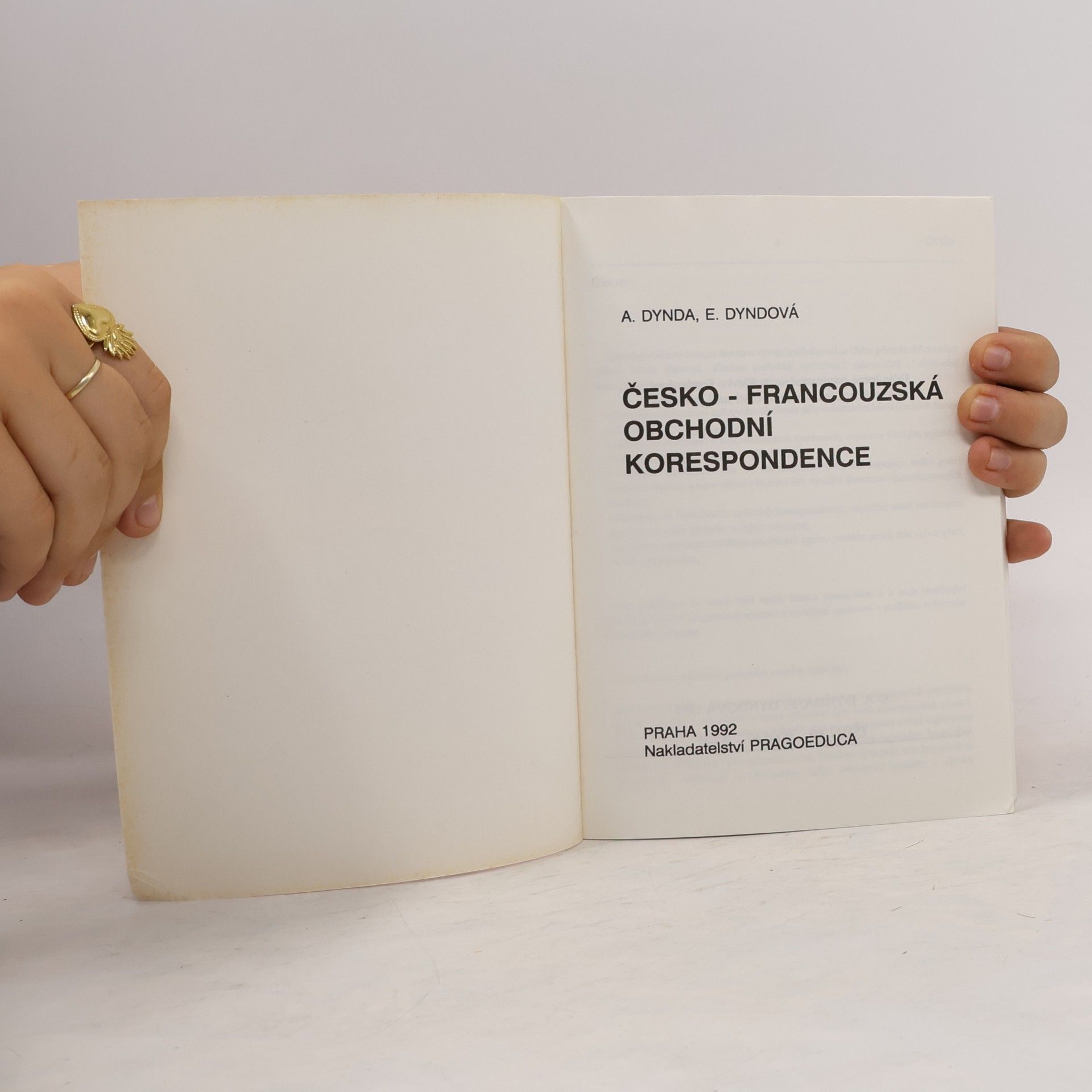 Antonín Dynda Česko-francouzská Obchodní Korespondence