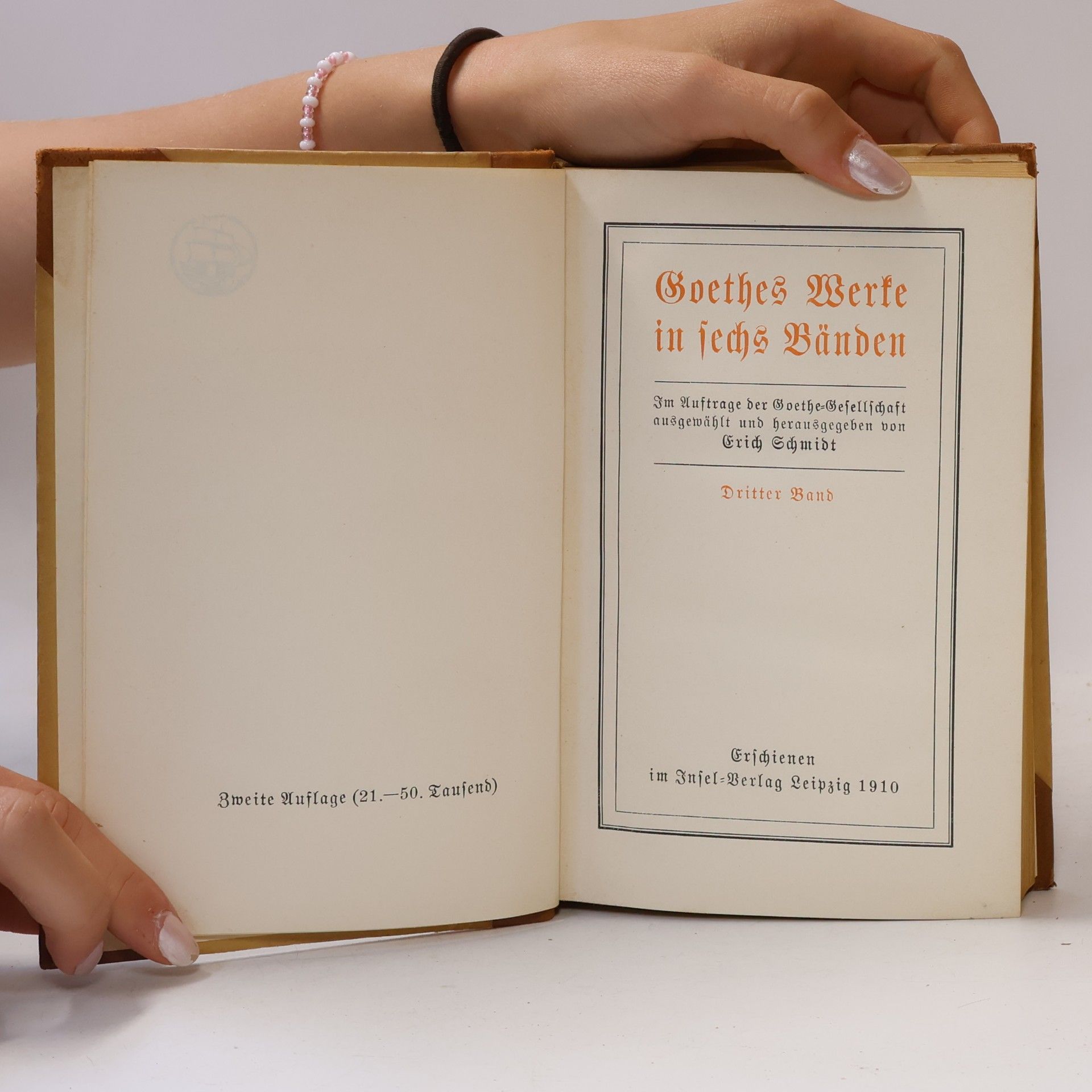 Johann Wolfgang von Goethe Goethes Werke in sechs Bänden. Dritter Band