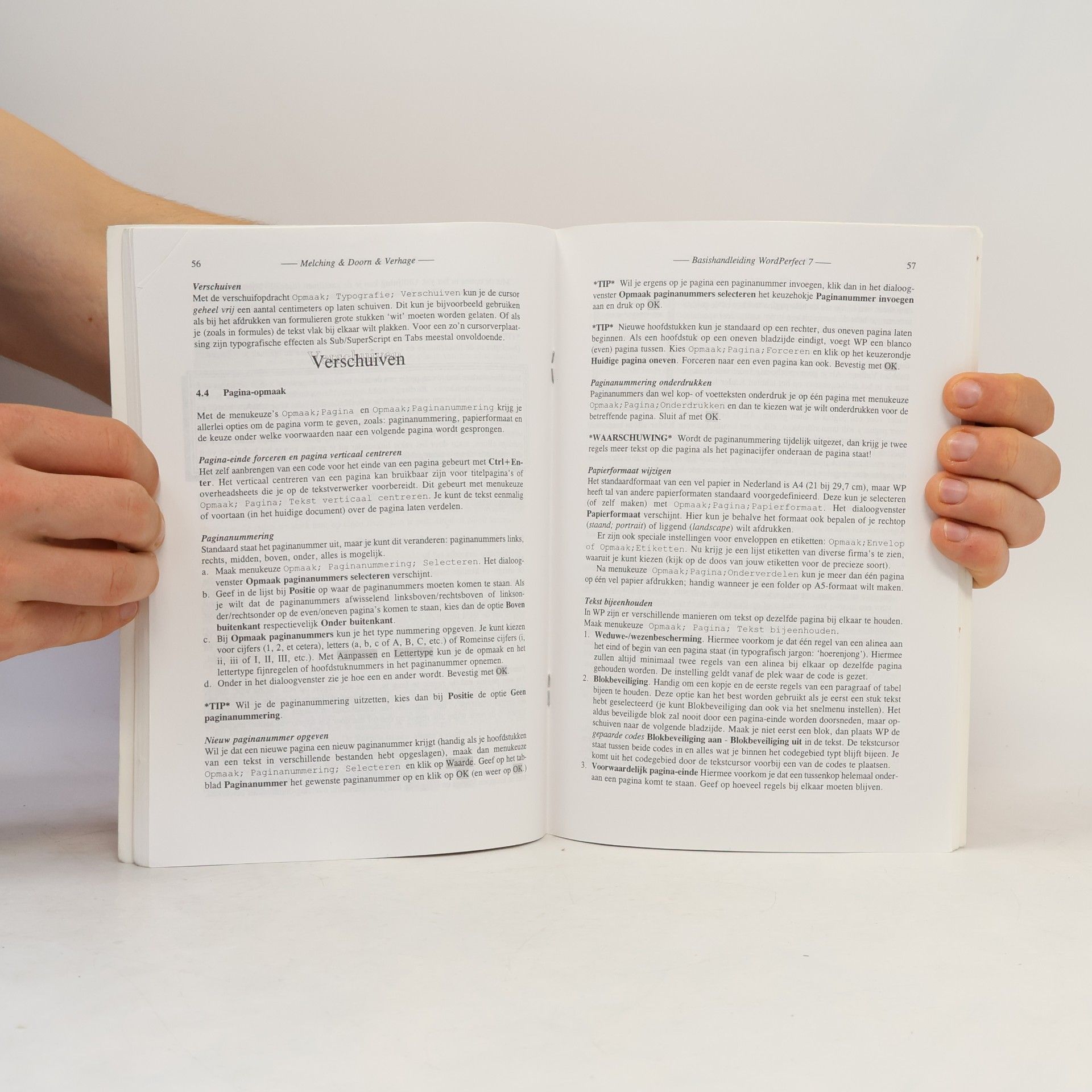Willem Frederik Bernard Melching Basishandleiding WordPerfect 7