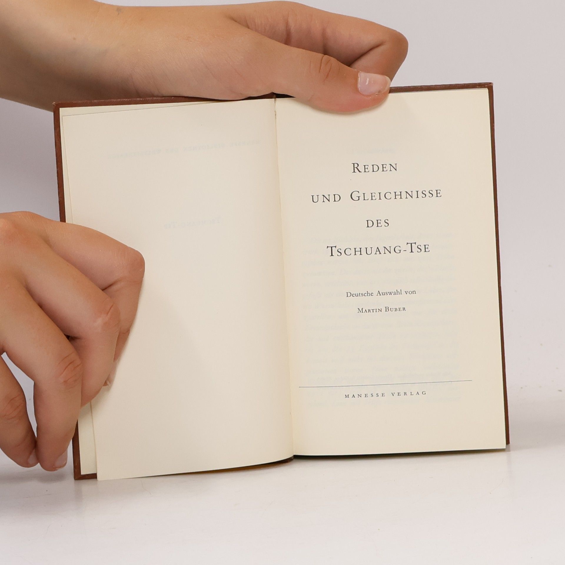 Martin Buber Reden und Gleichnisse des Tschuang-Tse