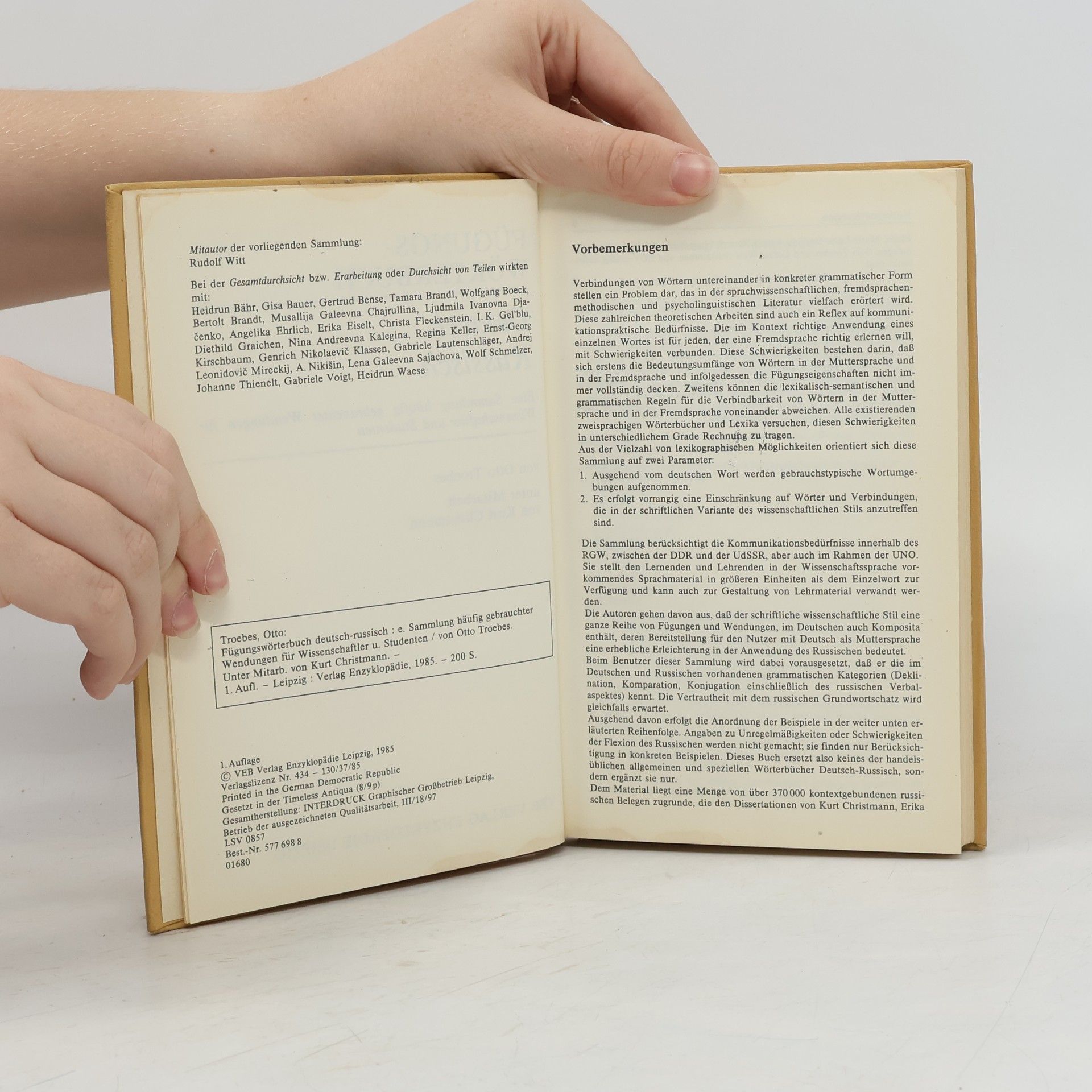 Otto Troebes Fügungswörterbuch deutsch russisch