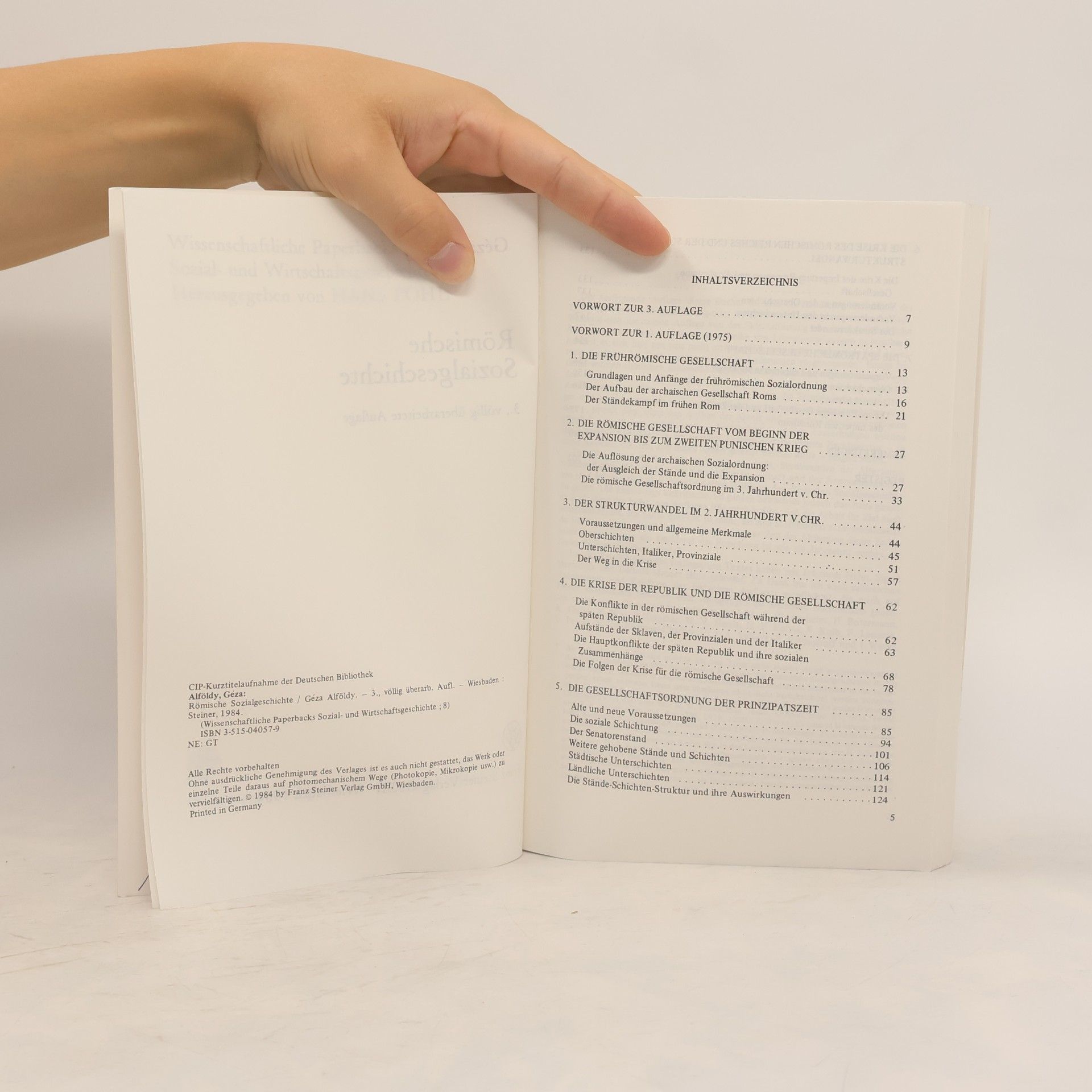 Géza Alföldy Wissenschaftliche Paperbacks Sozial- und Wirtschaftsgeschichte - 8: Römische Sozialgeschichte