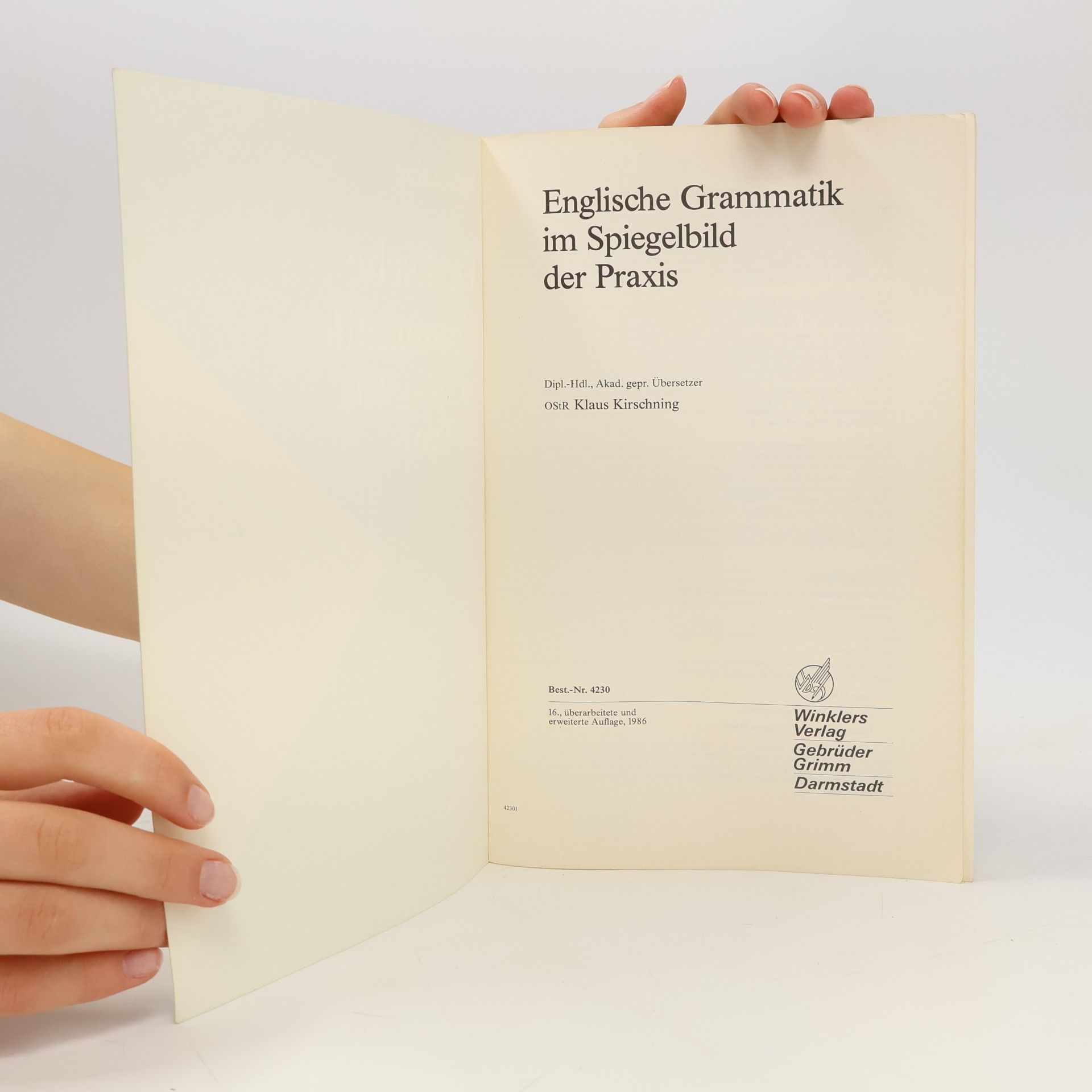 Klaus Kirschning Englische Grammatik im Spiegelbild der Praxis