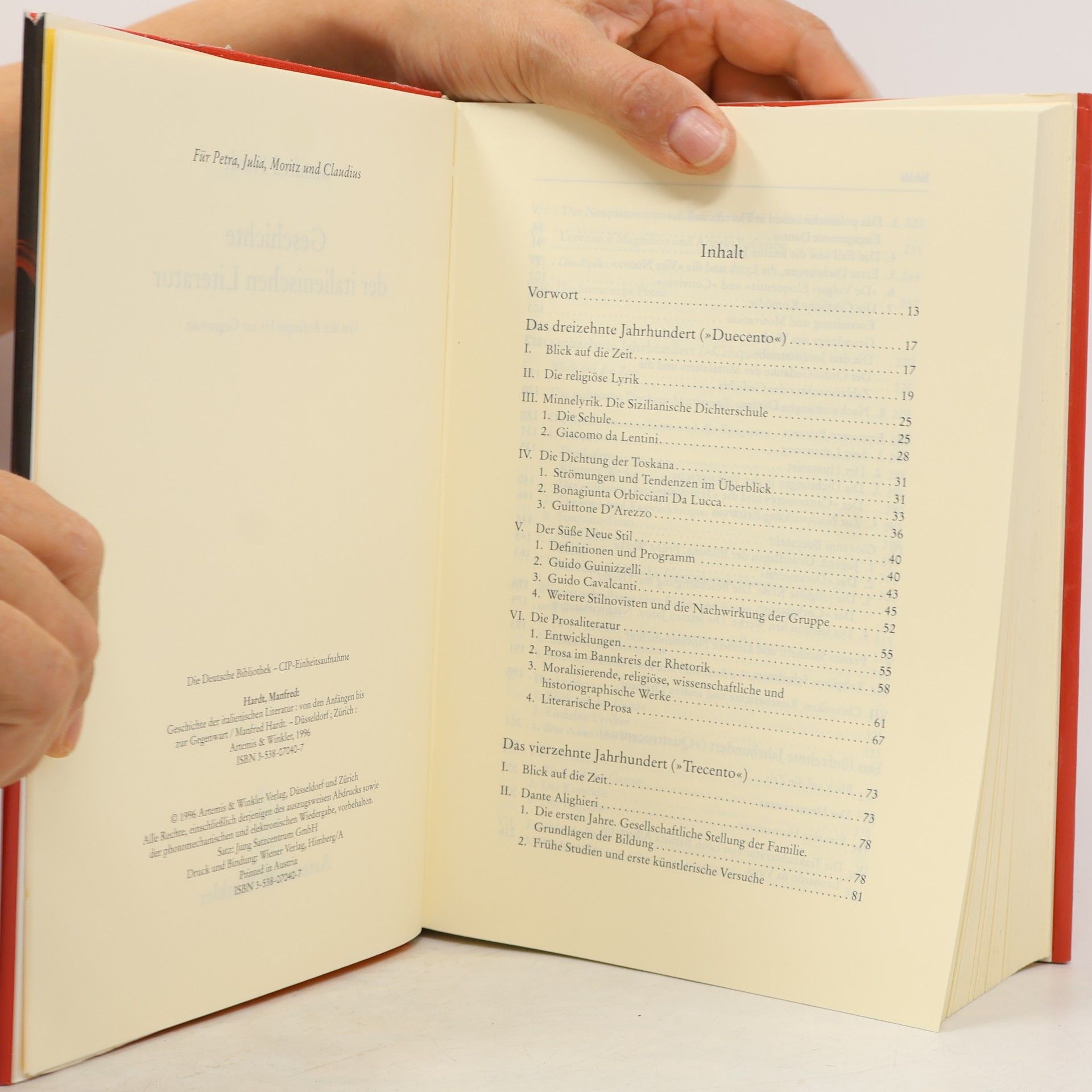 Manfred Hardt Geschichte der italienischen Literatur