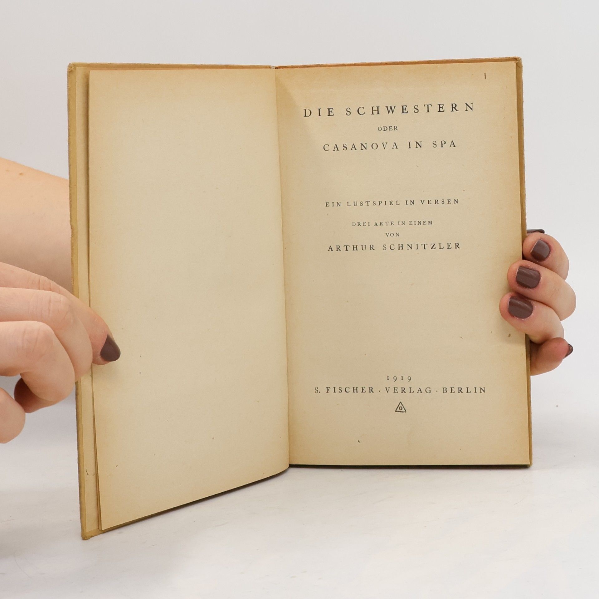 Arthur Schnitzler Die Schwestern oder Casanova in Spa