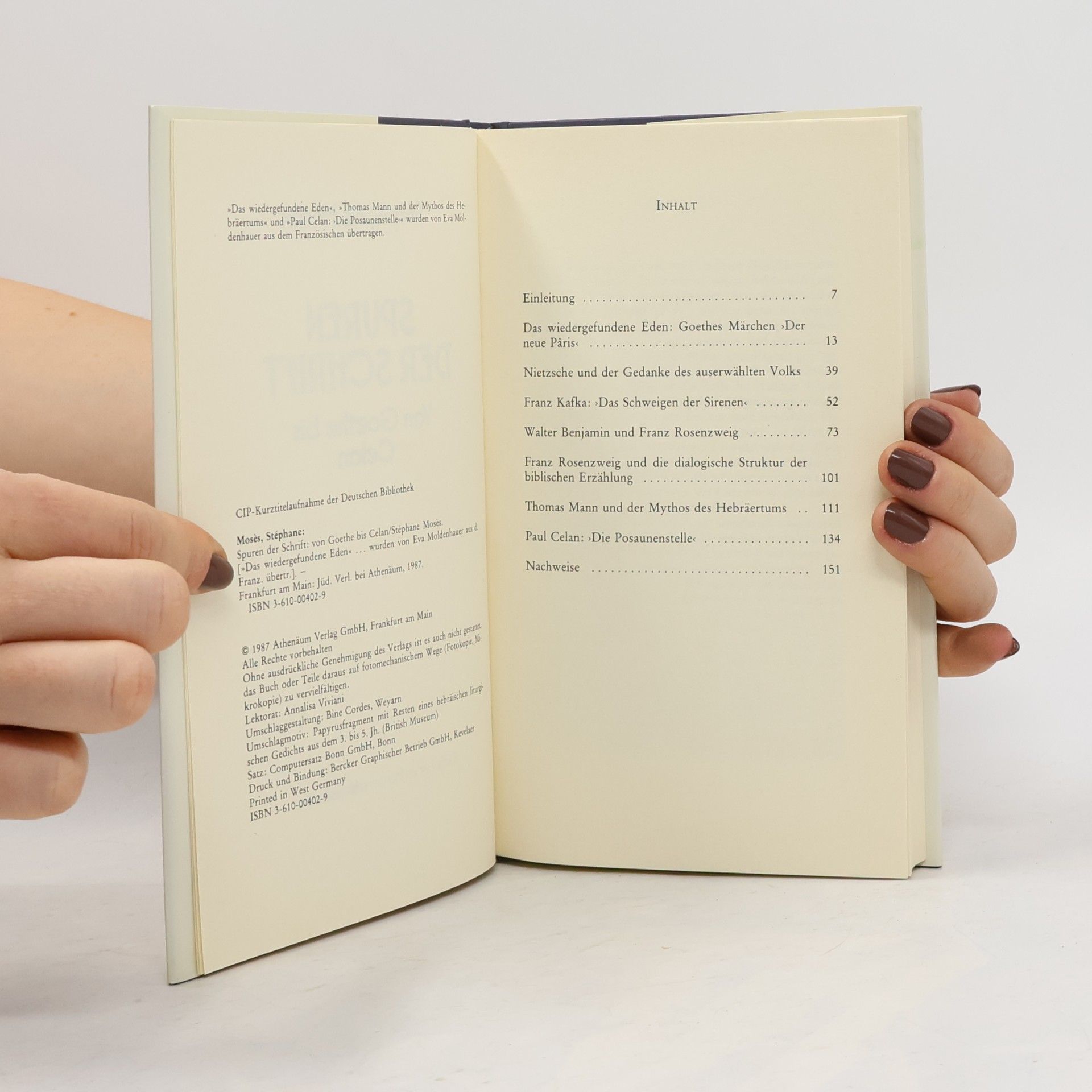 Stéphane Mosès Spuren der Schrift