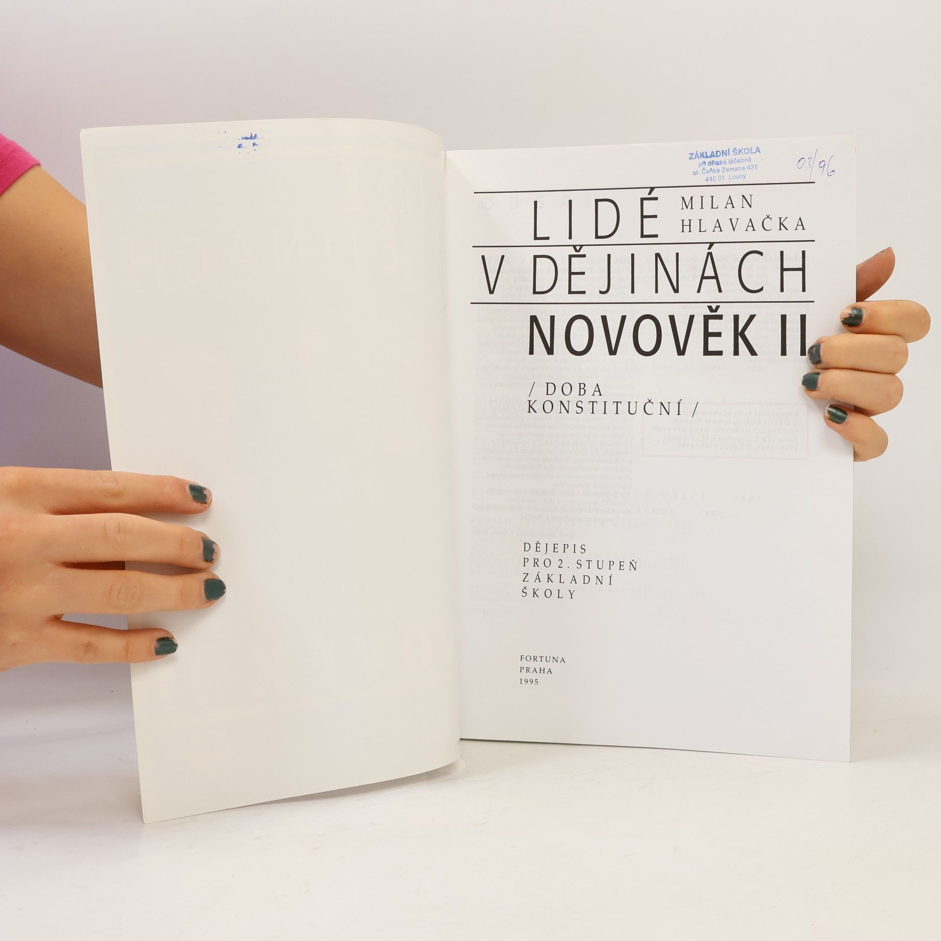Milan Hlavačka Lidé v dějinách. Novověk II. Doba konstituční : dějepis pro 2. stupeň základní školy