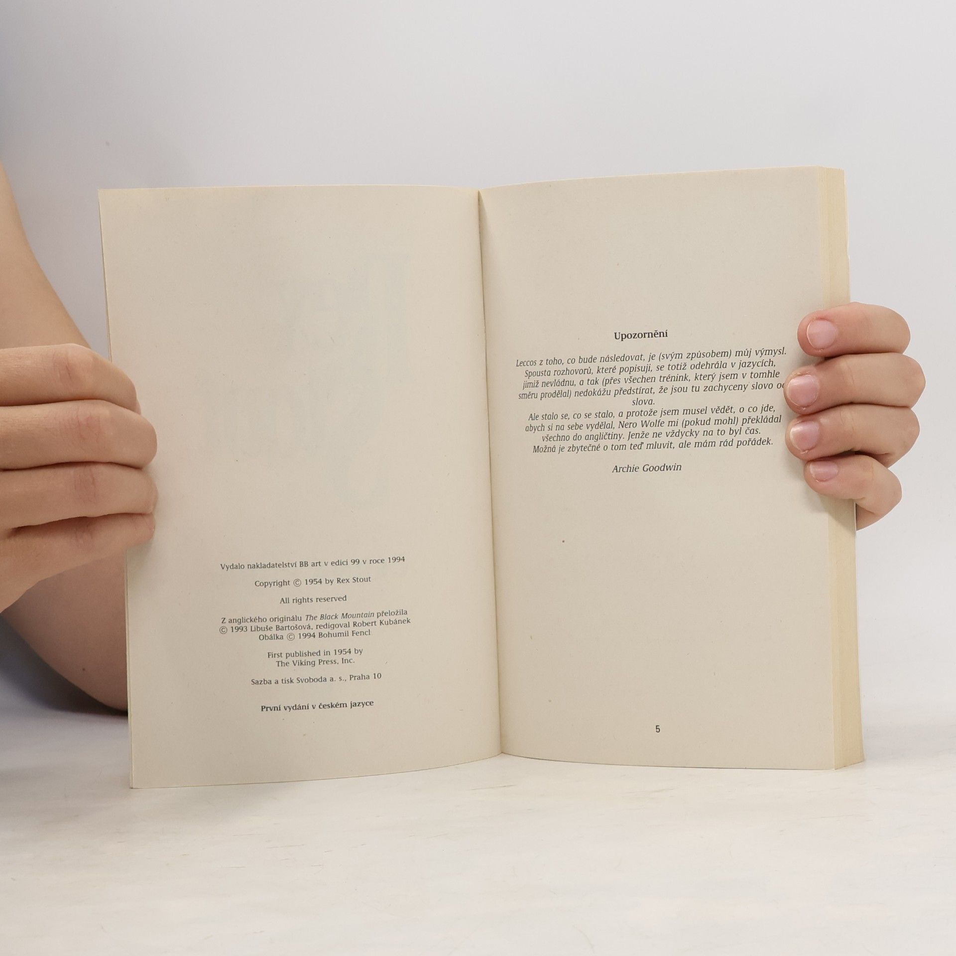 Rex Stout Černá Hora