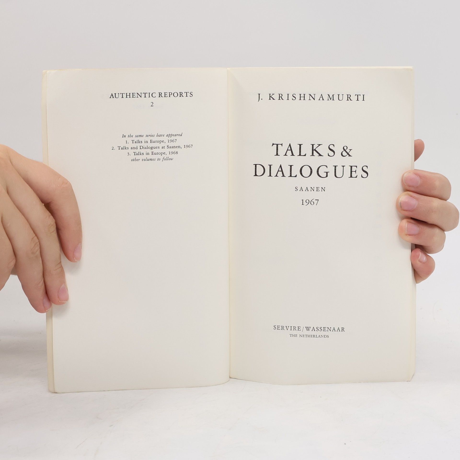 J. Krishnamurti Talks and Dialogues
