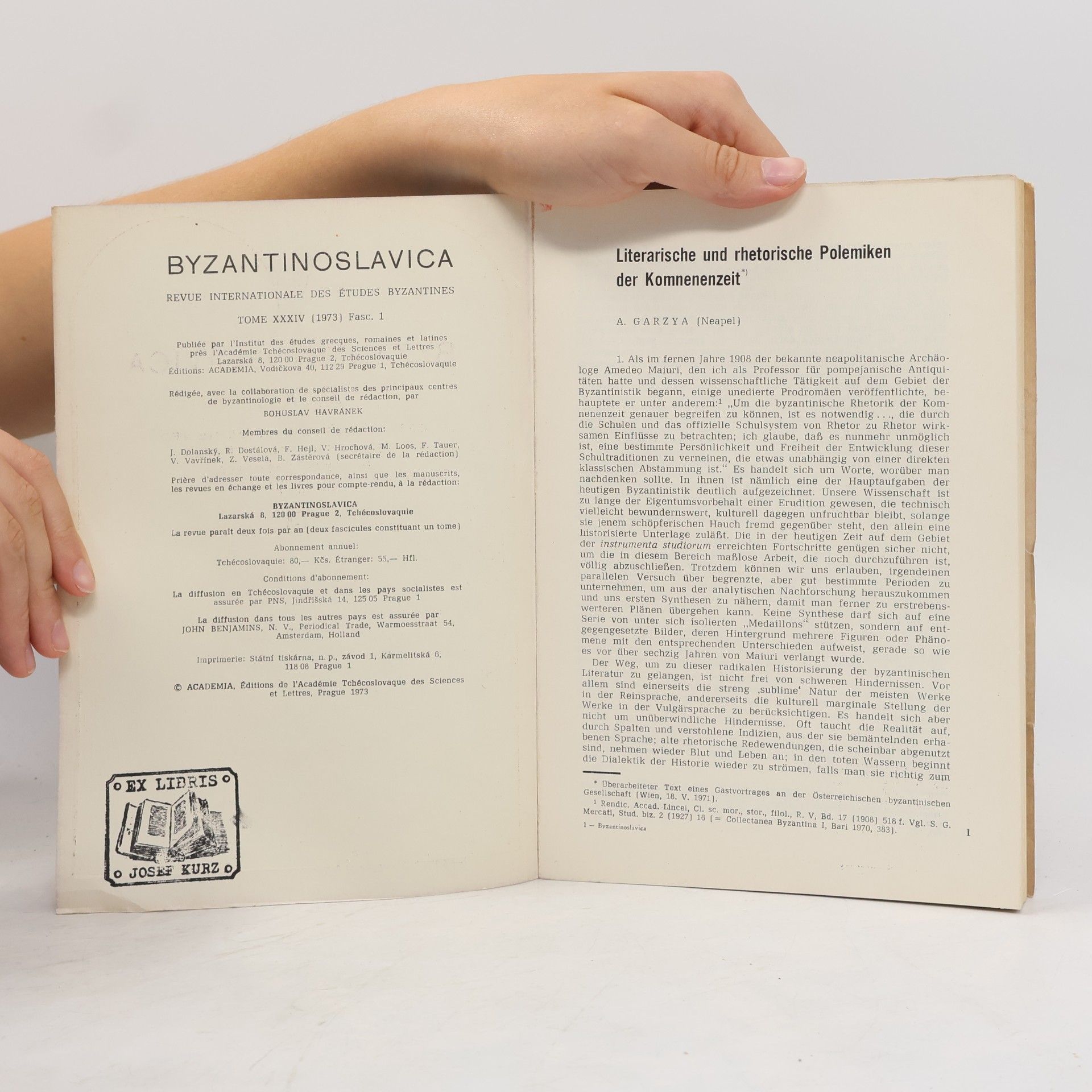 kolektiv Byzantinoslavica XXXIV/1