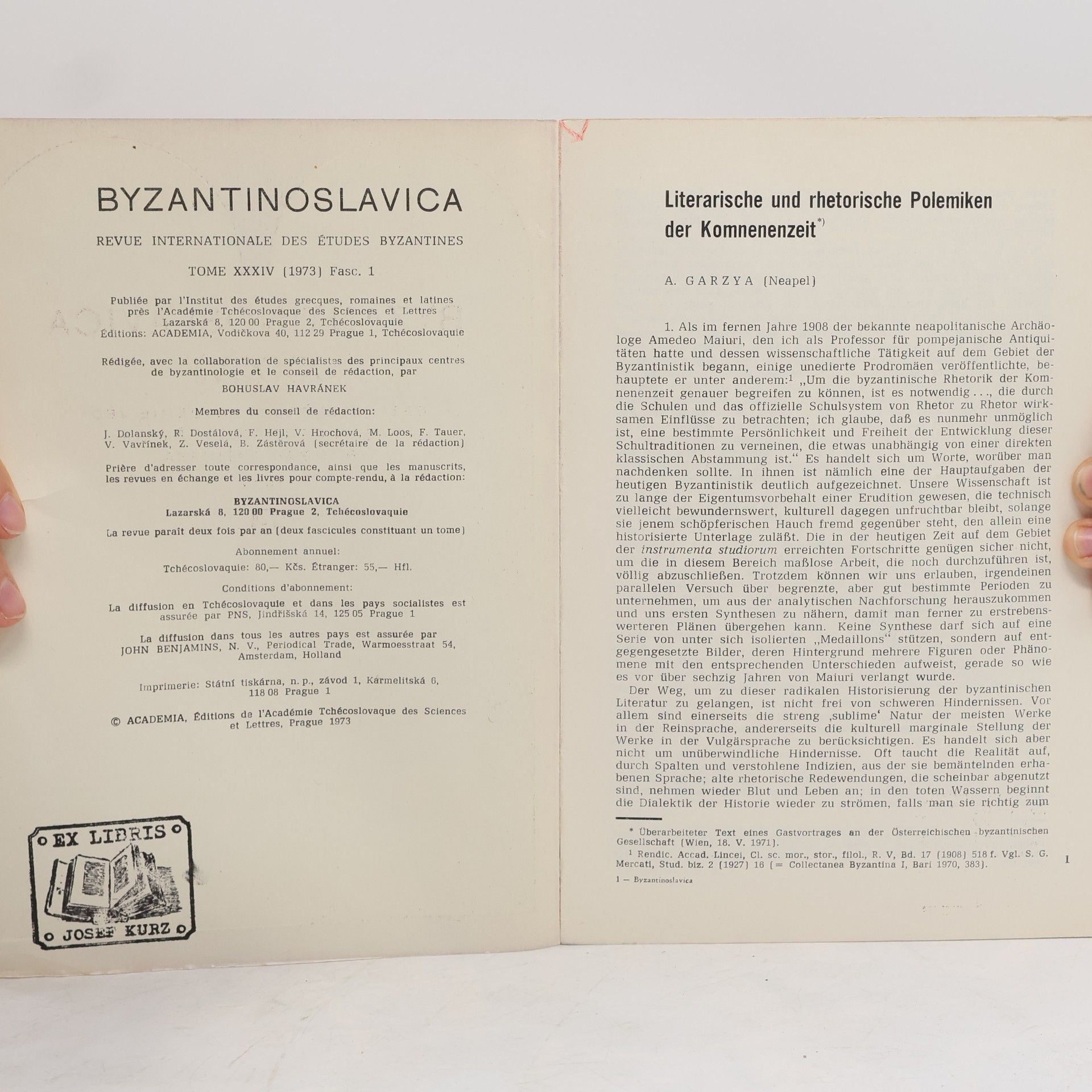 kolektiv Byzantinoslavica XXXIV/1