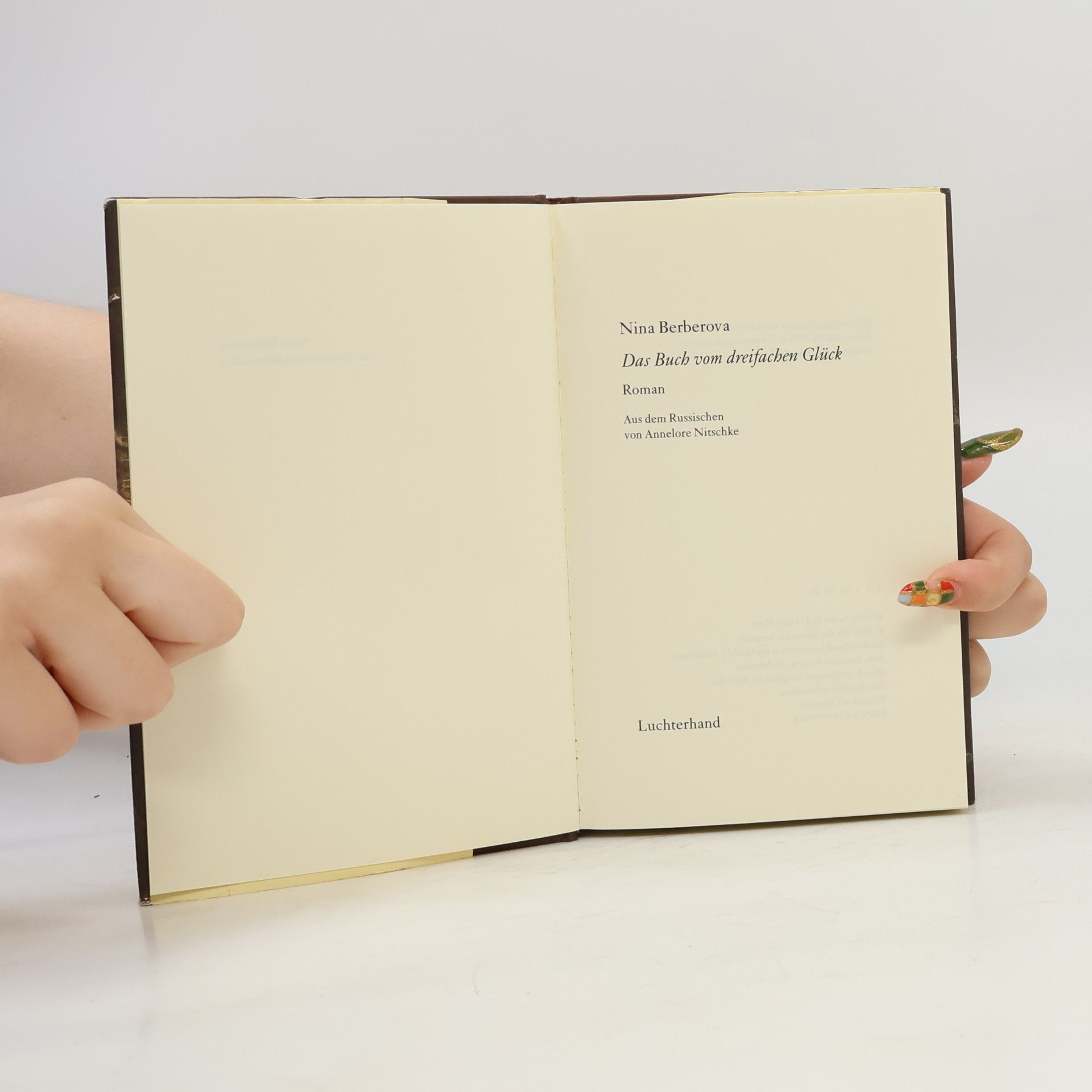 Nina Nikolaevna Berberova Das Buch vom dreifachen Glück
