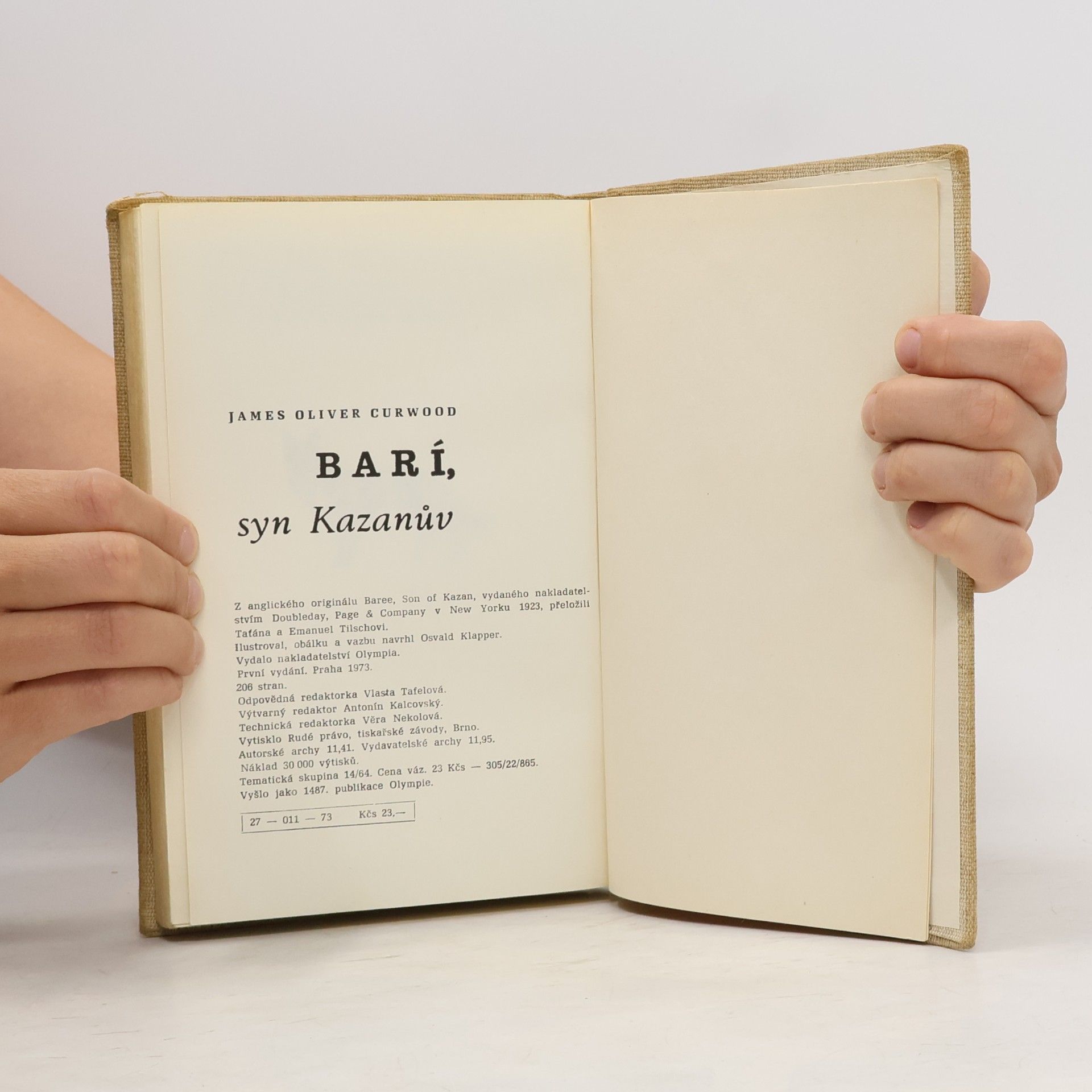 James Oliver Curwood Barí, syn Kazanův