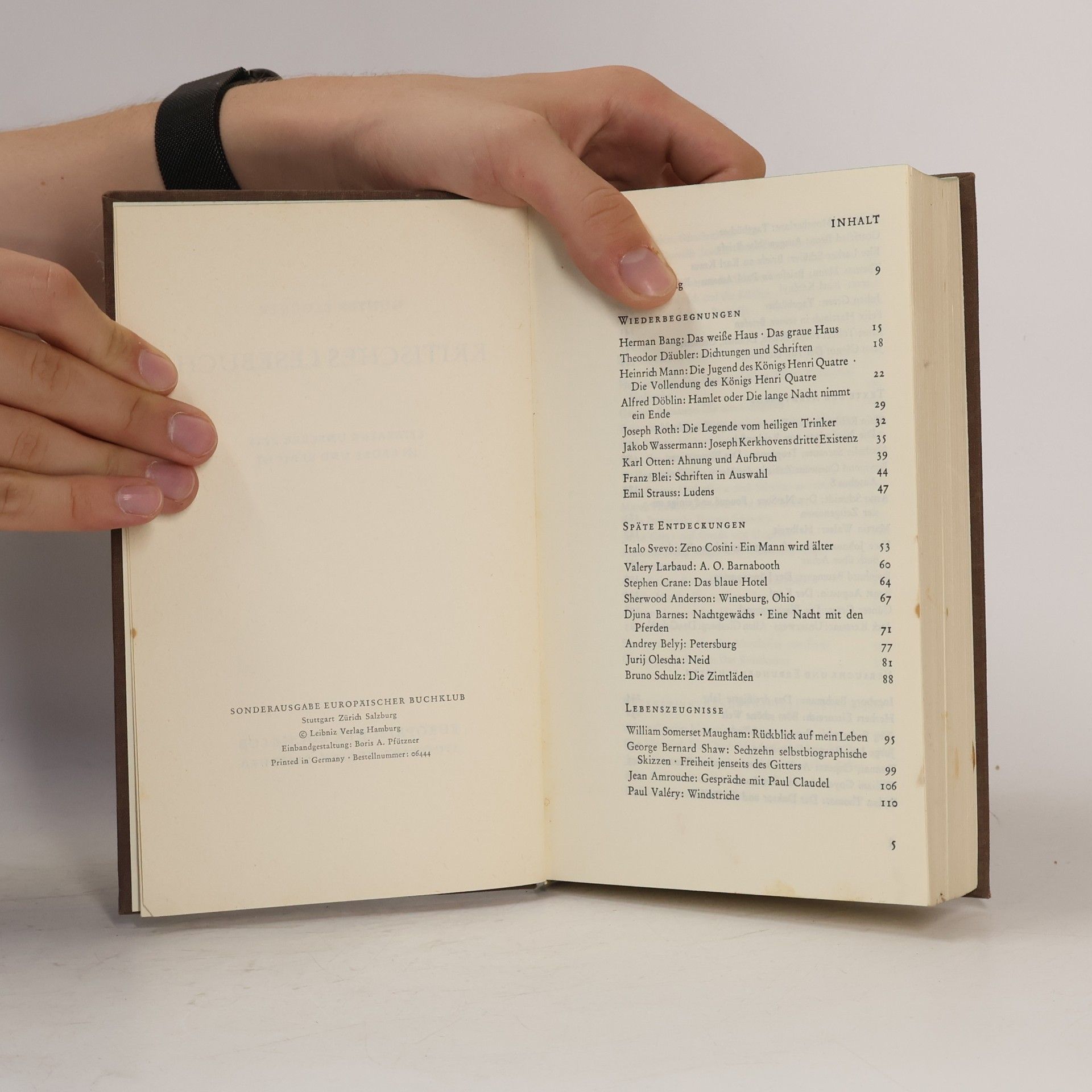 Günter Blöcker Kritisches Lesebuch